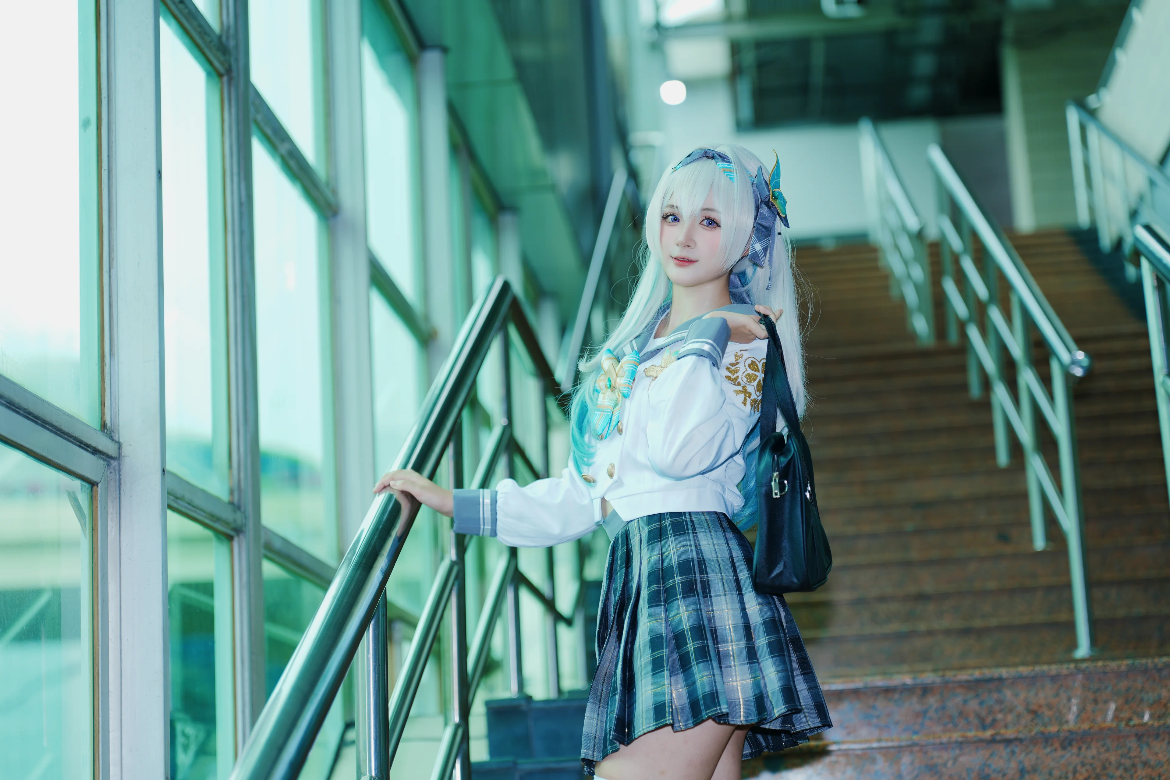 【流萤cos】崩坏星穹铁道，雨后的绿荫与蓝色气球 - 第 2 张