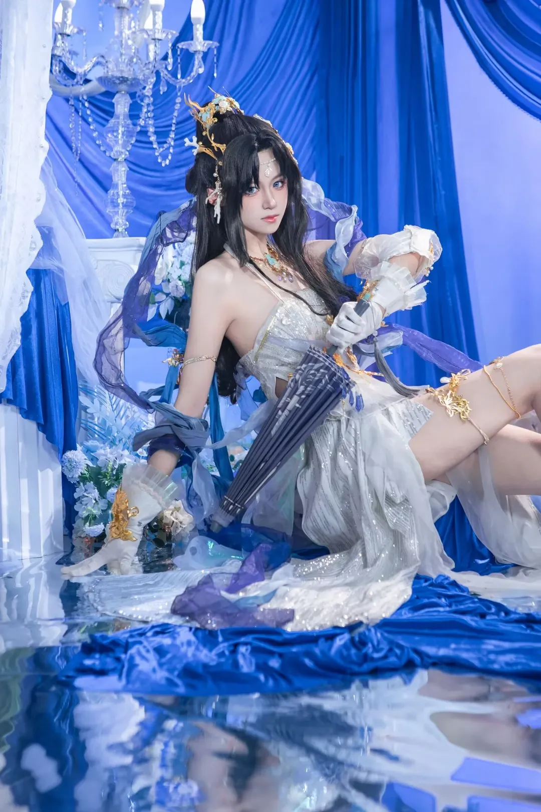 【海月cos】完美世界里的蓝白幻梦，一次跨越角色的拍摄体验 - 第 1 张