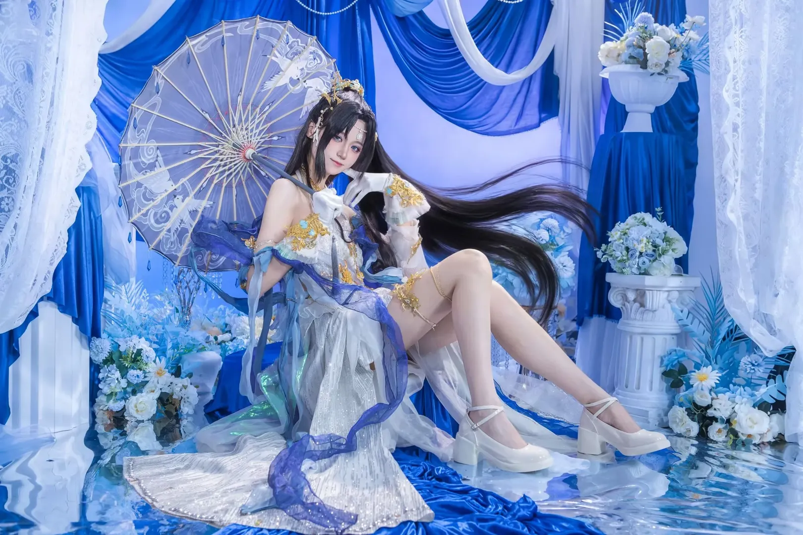 【海月cos】完美世界里的蓝白幻梦，一次跨越角色的拍摄体验 - 第 4 张