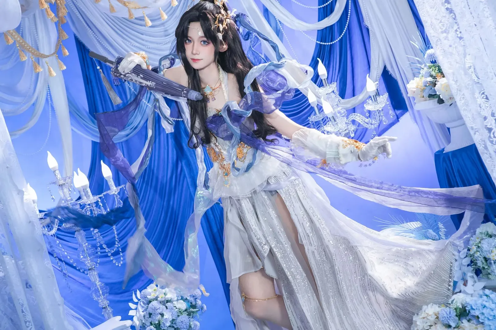 【海月cos】完美世界里的蓝白幻梦，一次跨越角色的拍摄体验 - 第 5 张