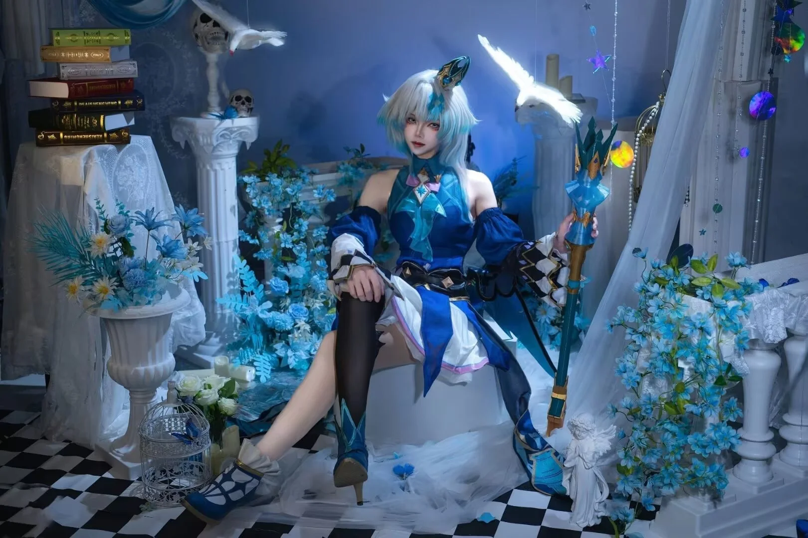 【蓝白奇幻风Cosplay】静谧幽蓝，踏入虚幻之境 - 第 2 张