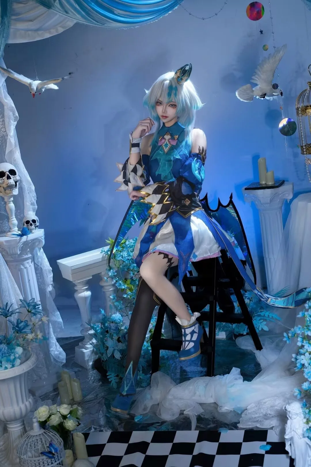 【蓝白奇幻风Cosplay】静谧幽蓝，踏入虚幻之境 - 第 3 张