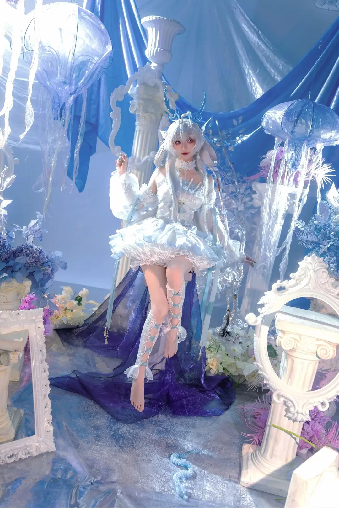 【雪女高渐离cos】碧蓝航线若知是梦何须醒的水晶宫花嫁写真 - 第 1 张