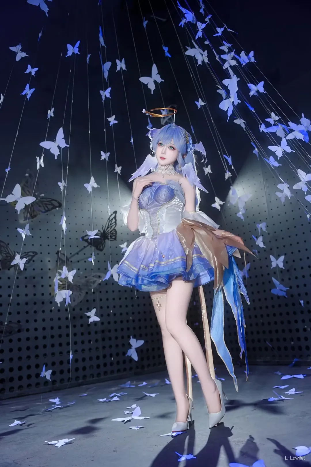 【唐舞桐cos】斗罗大陆里的蓝发少女与蓝蝶共舞 - 第 6 张