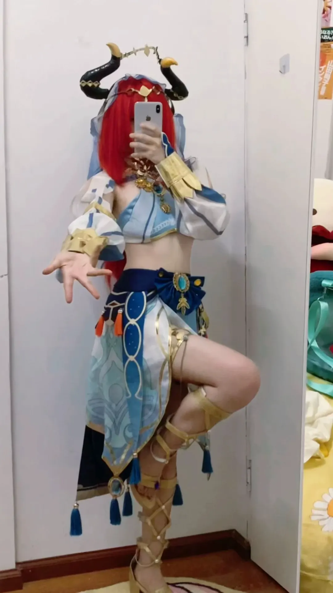 【妮露cos】镜中的舞者，浅蓝波纹的异域风情