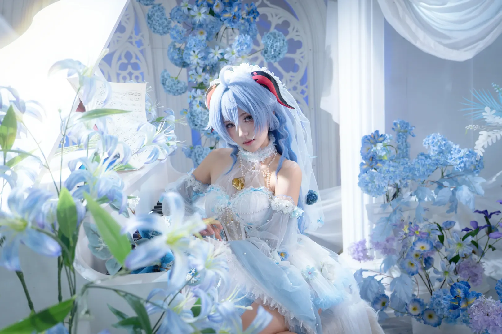 【甘雨cos】原神 湛蓝花嫁里的梦幻特写 - 第 2 张