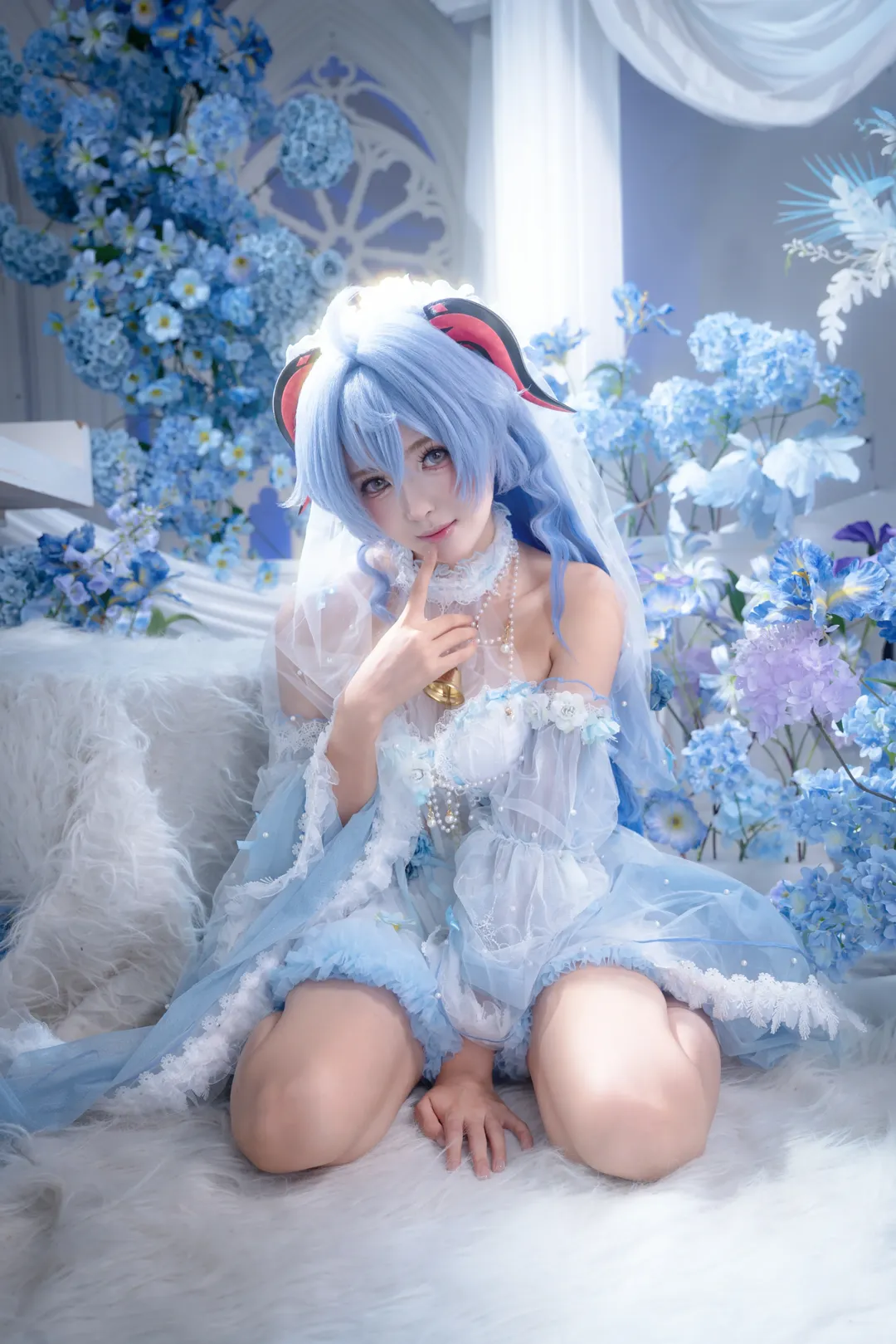 【甘雨cos】原神 湛蓝花嫁里的梦幻特写 - 第 5 张