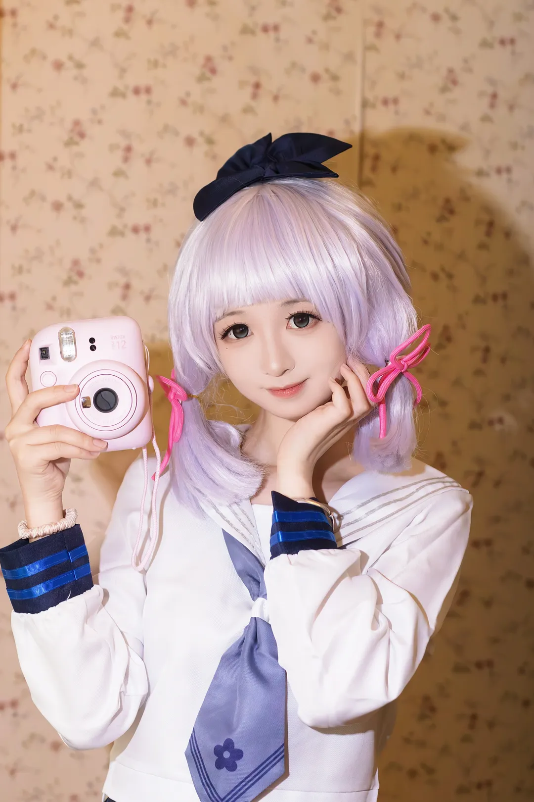 【神里绫华cos】一起喝奶茶，看看社奉行大小姐的日常水手服 - 第 3 张