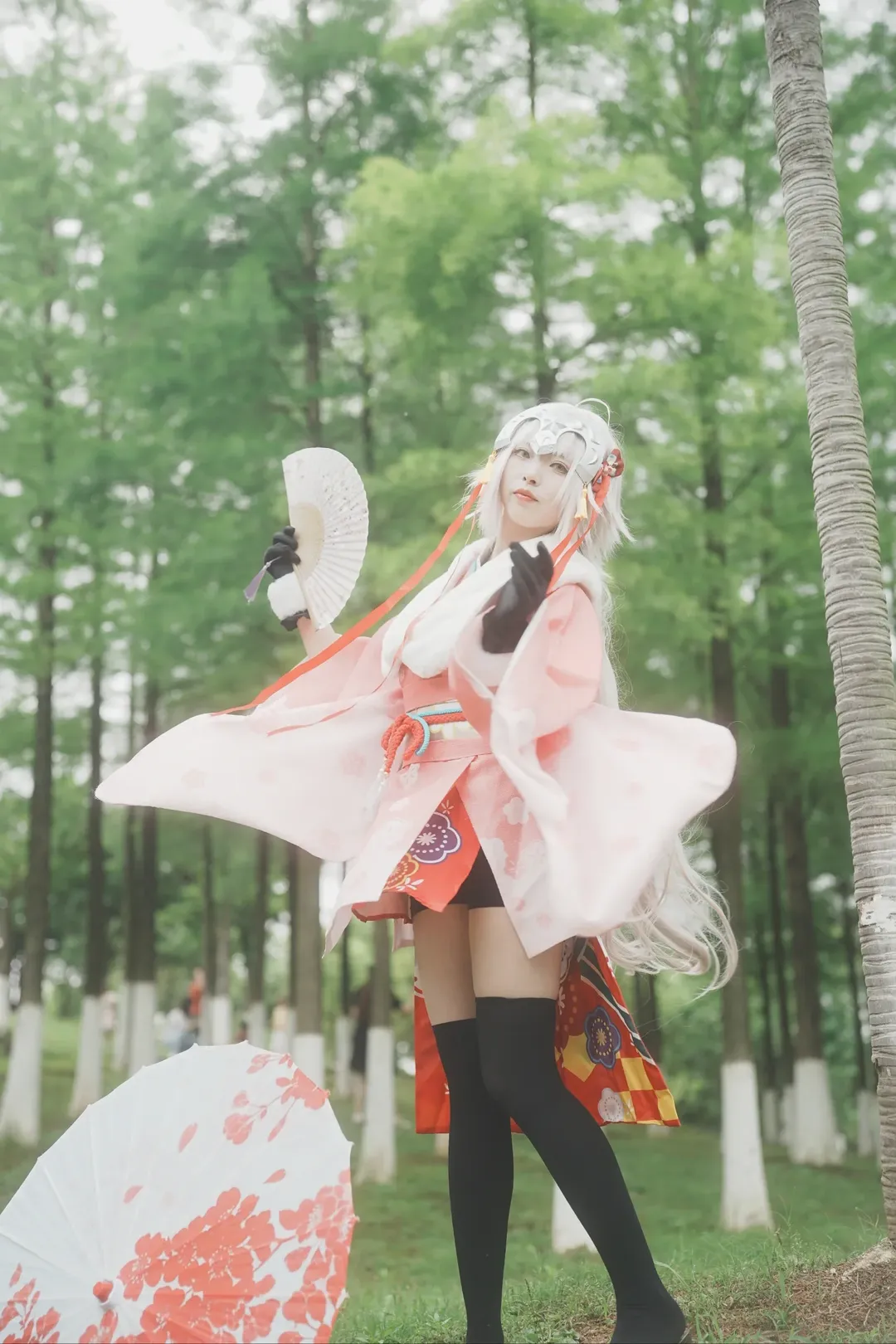 【幼貞cos】fate中的春日和風，黑絲長腿大放異彩