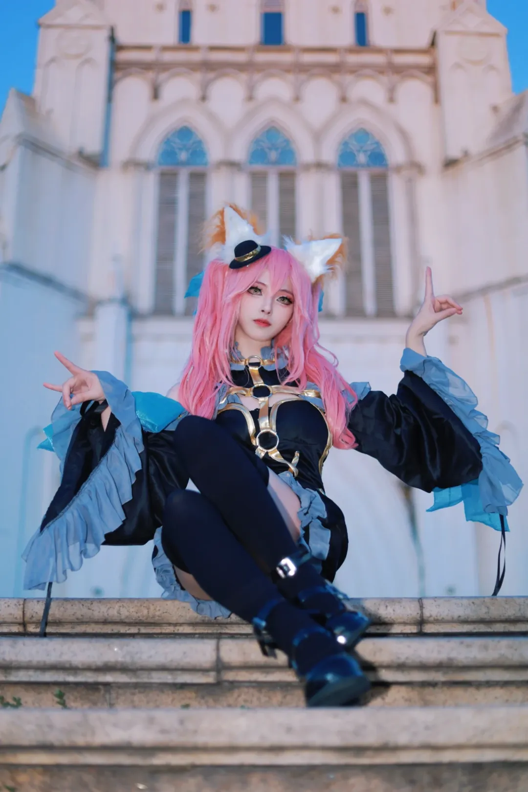 【玉藻前cos】在Fate/Grand Order中巫女狐的蓝调时刻