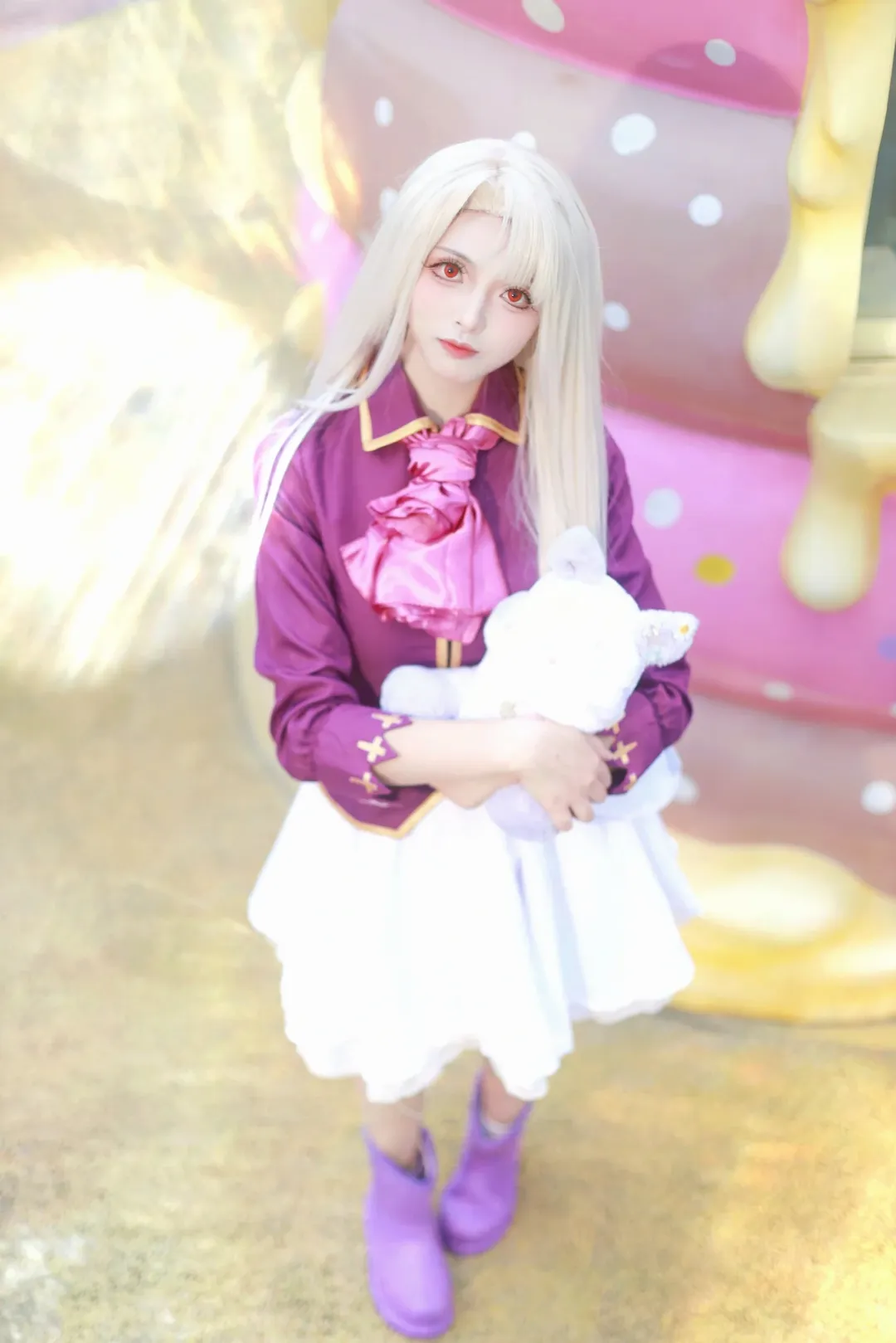 【伊莉雅爱因兹贝伦cos】Fate里的银发少女，粉色波点的梦幻时刻 - 第 3 张