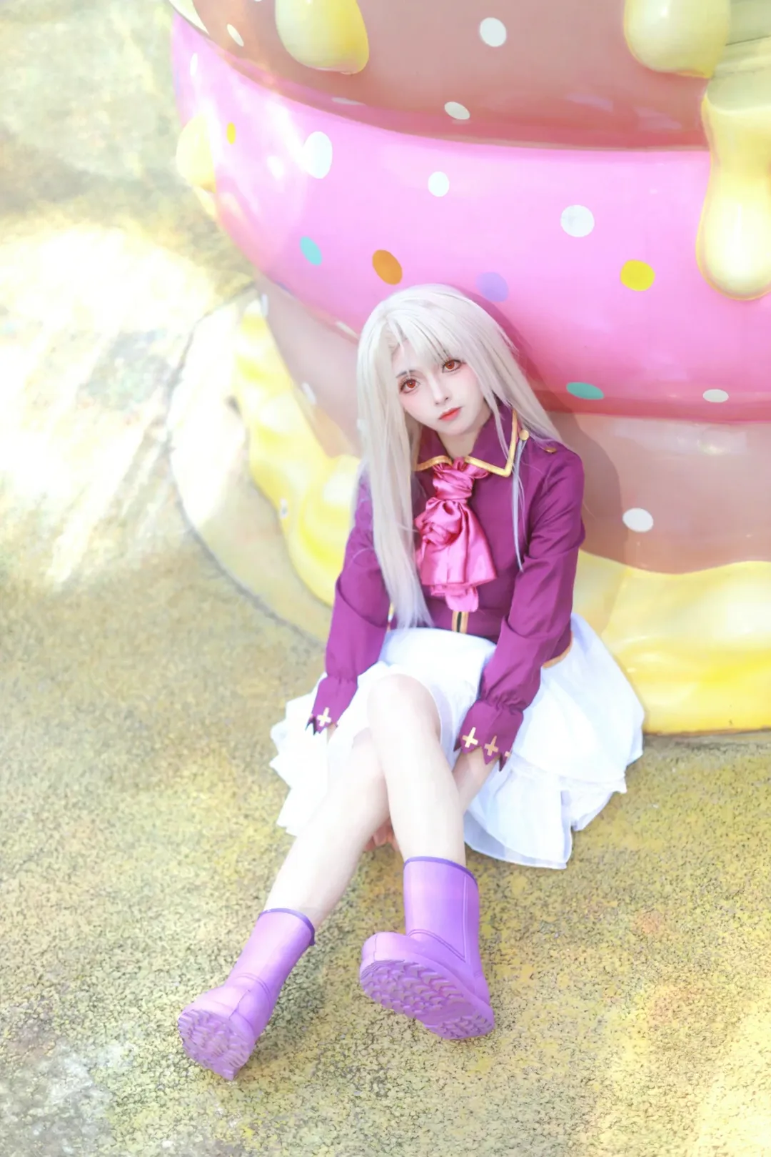 【伊莉雅爱因兹贝伦cos】Fate里的银发少女，粉色波点的梦幻时刻