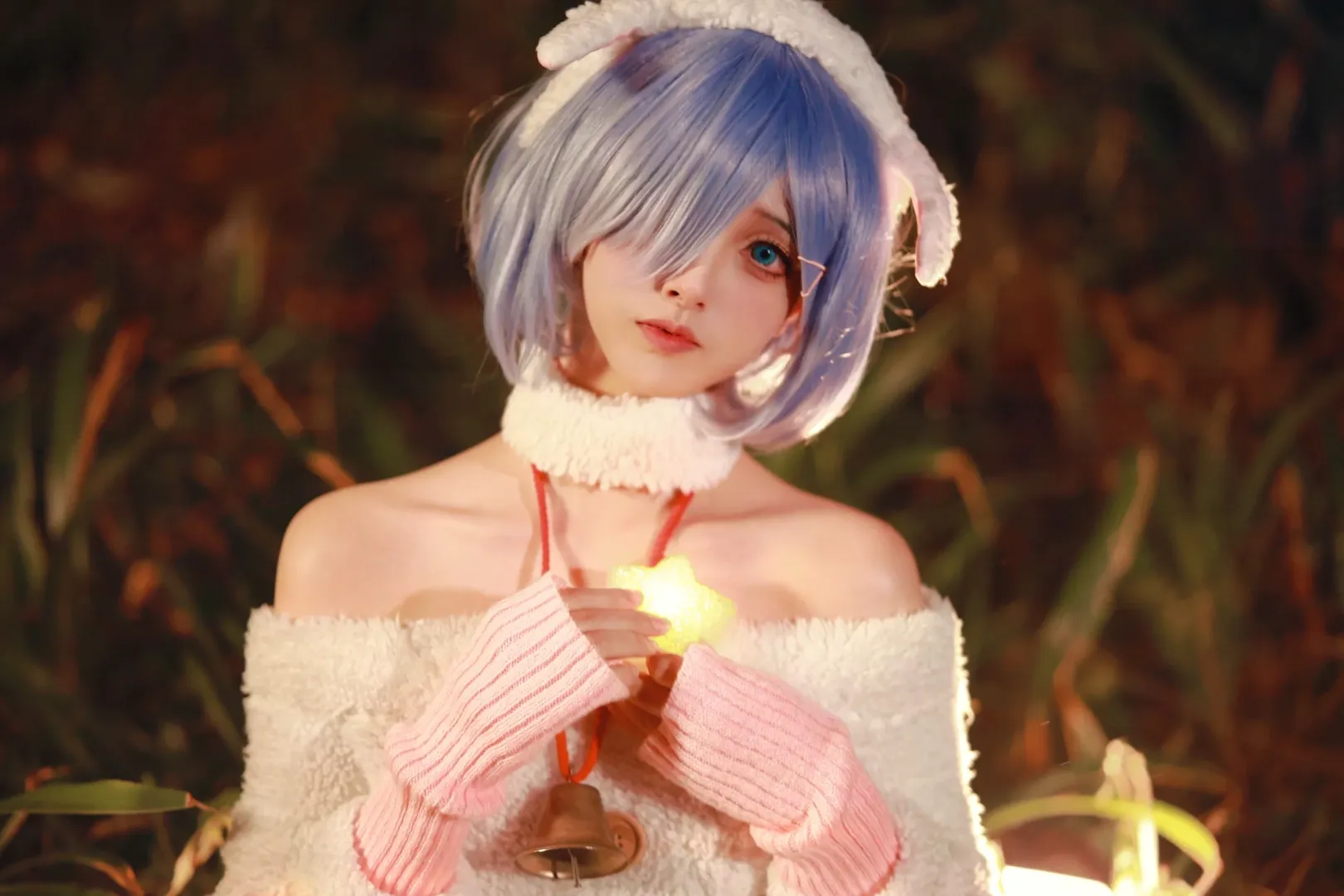 【蕾姆cos】从零开始的异世界生活，草丛中的夜拍与数绵羊瞬间 - 第 1 张