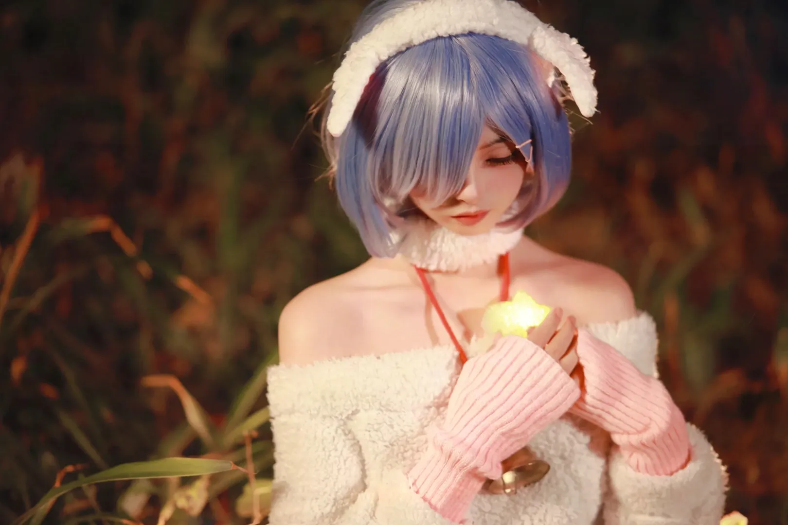 【蕾姆cos】从零开始的异世界生活，草丛中的夜拍与数绵羊瞬间 - 第 2 张