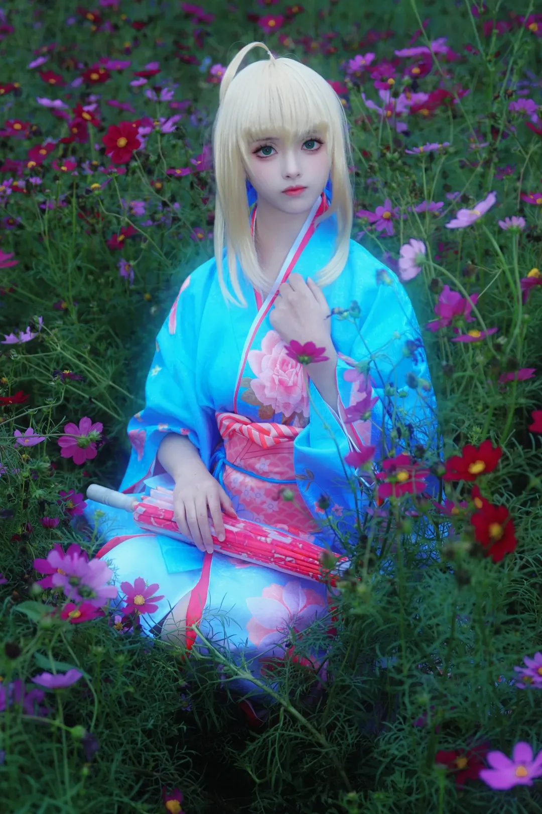 【阿尔托莉雅cos】Fate/Grand Order花海和服写真