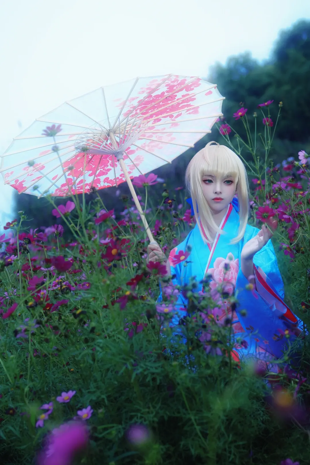 【阿尔托莉雅cos】Fate/Grand Order花海和服写真 - 第 7 张