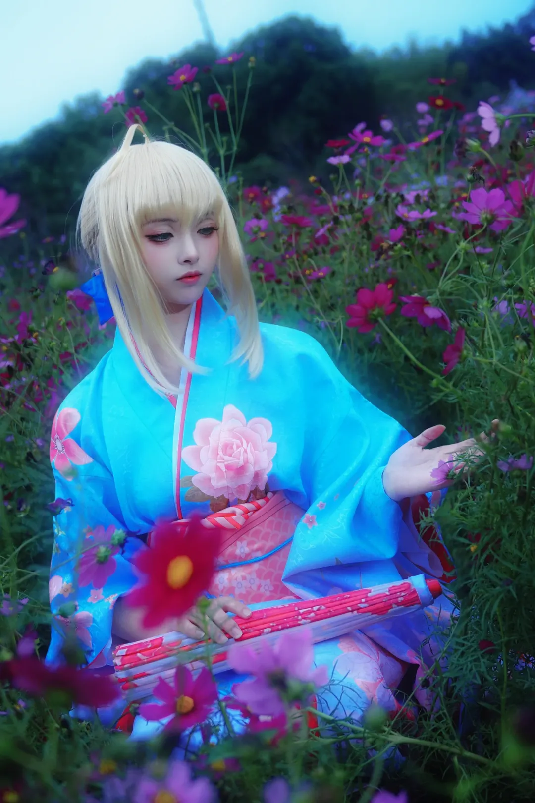 【阿尔托莉雅cos】Fate/Grand Order花海和服写真 - 第 8 张