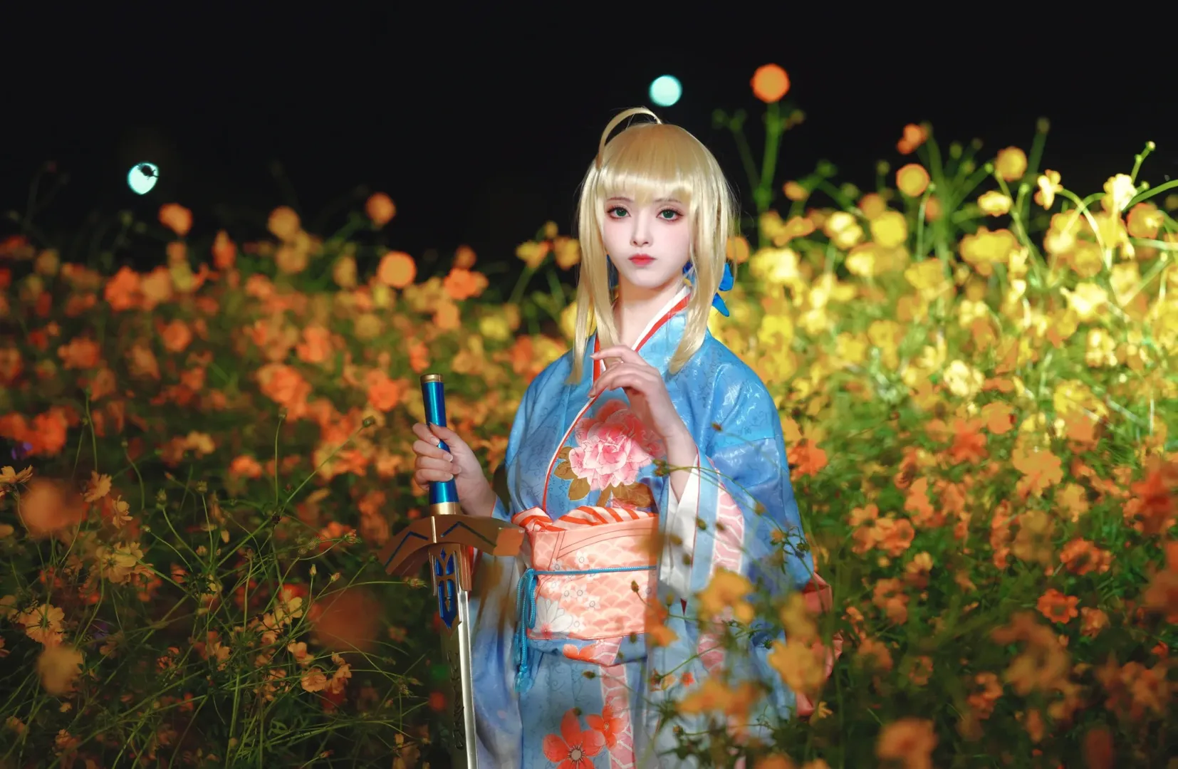 【阿尔托莉雅cos】深夜花海中的誓约之剑