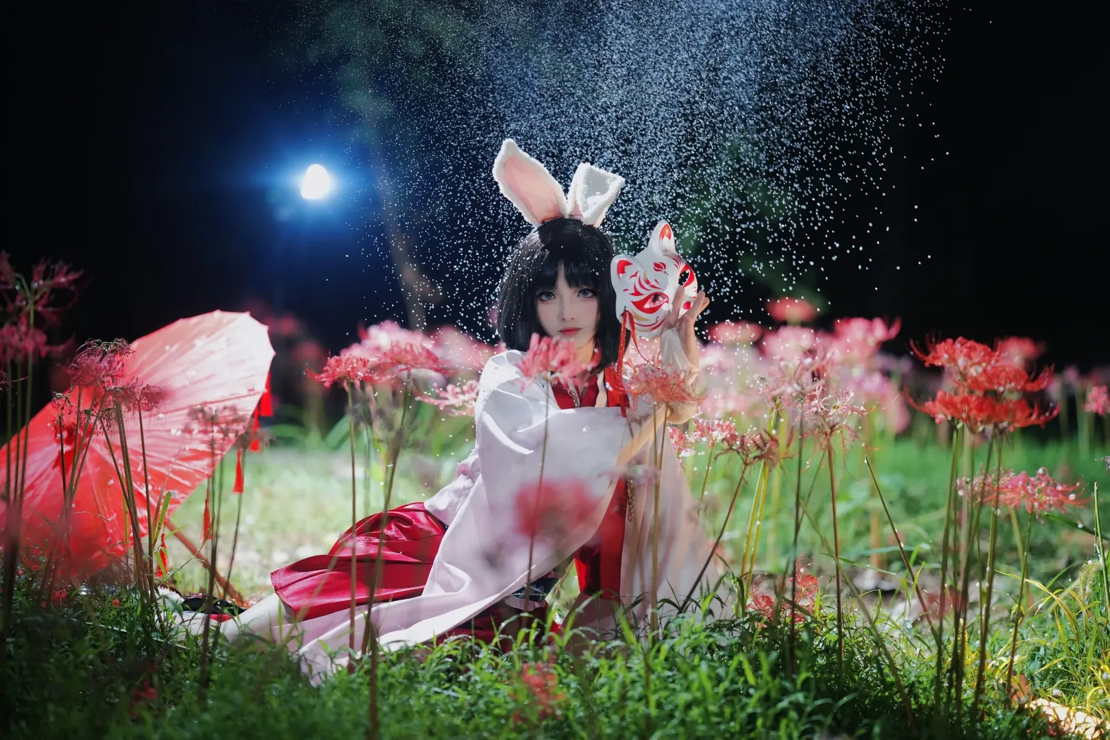 【兩儀式cos】空之境界聯動，彼岸花海中的冷酷劍士
