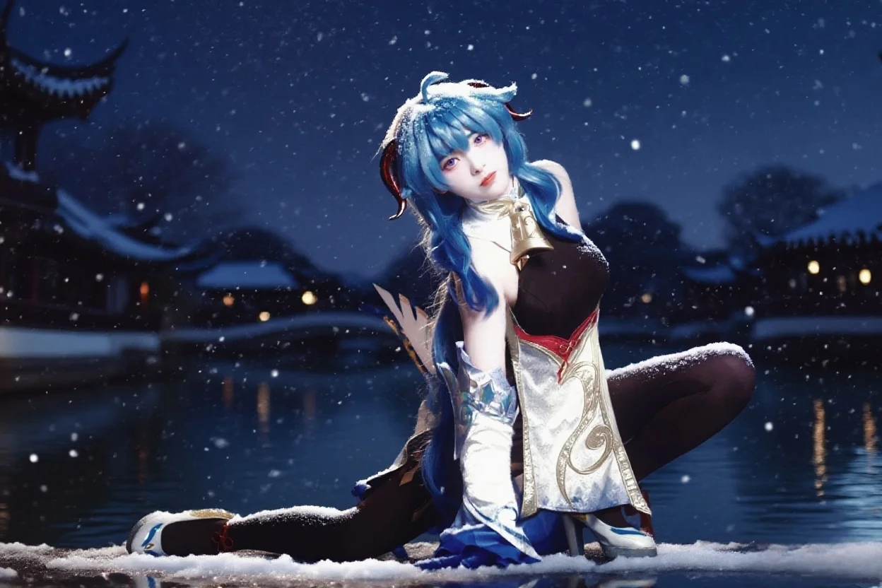 【甘雨cos】风雪江南夜，还原原神的静谧之美