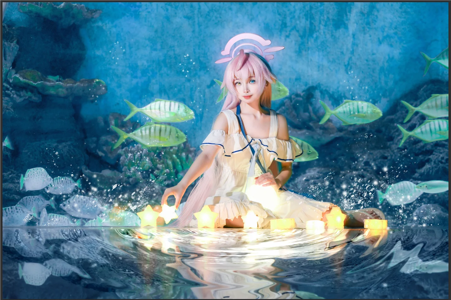 【小鸟游星野cos】蔚蓝档案水族馆里的小小安眠之处
