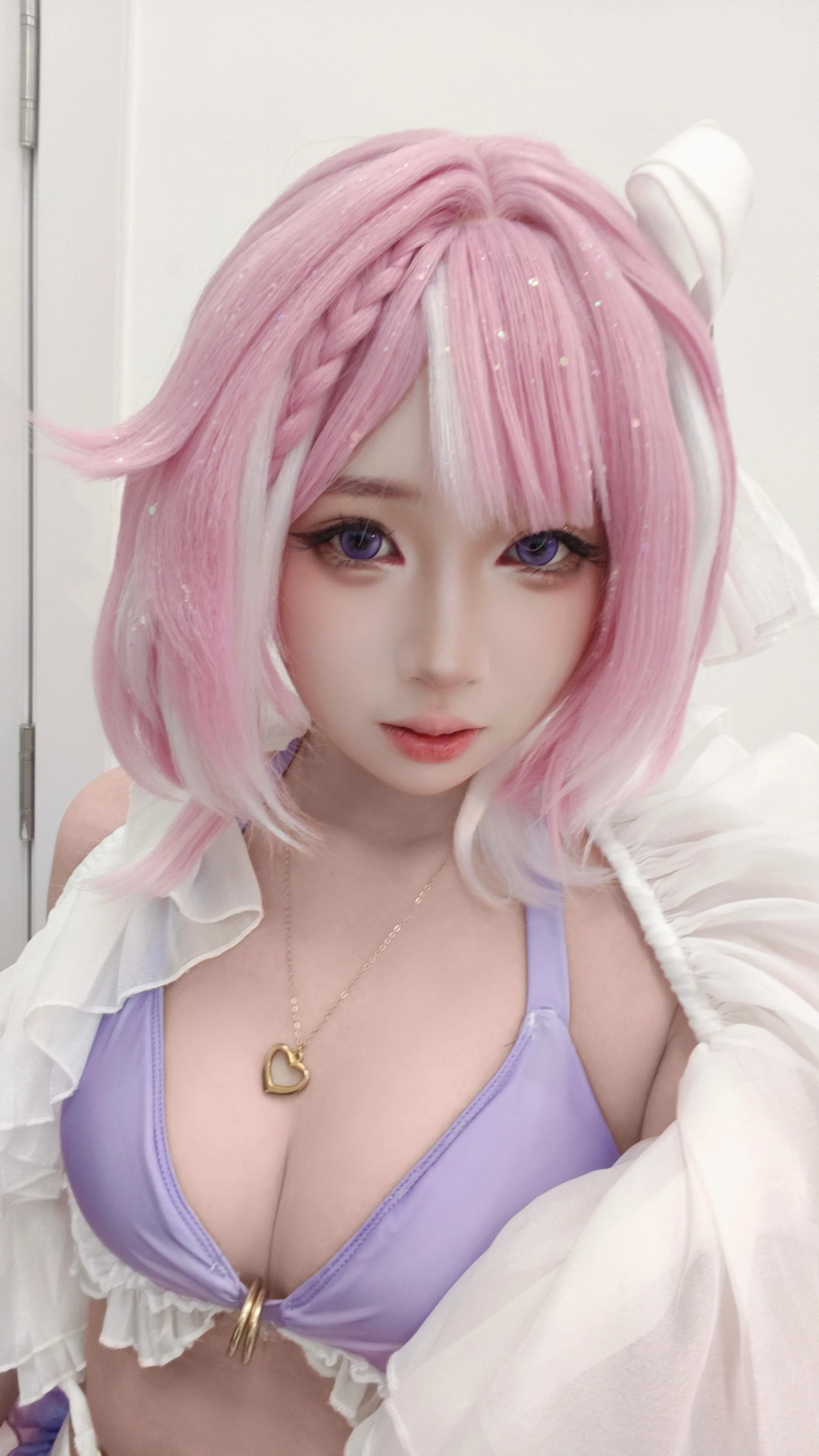 【愛莉希雅cos】粉色夏日泳裝，搭配愛願妖精假髮更出彩 - 第 1 張