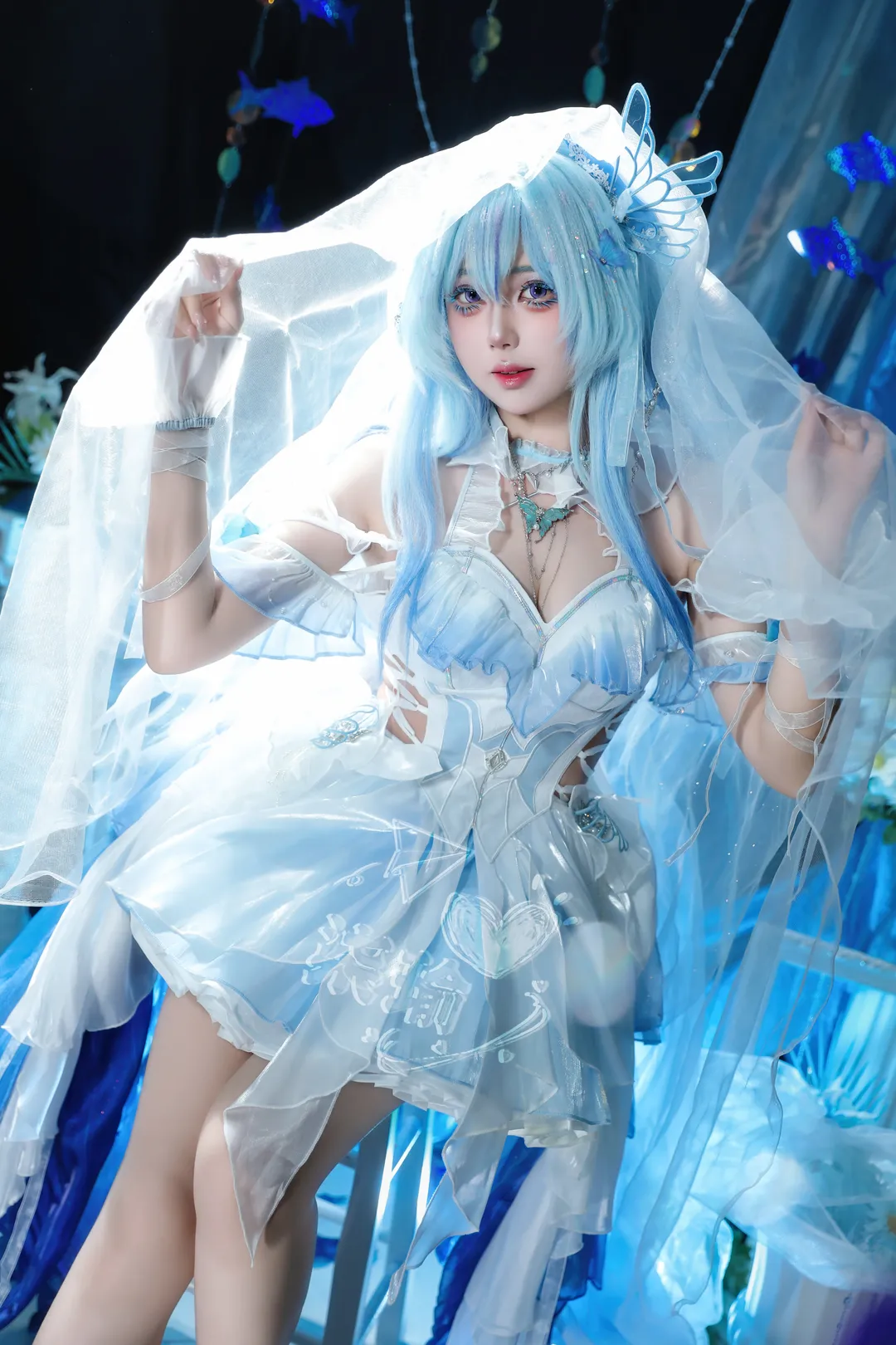 【守岸人cos】潮汐之畔的守望者，荧蓝轻纱下的温柔