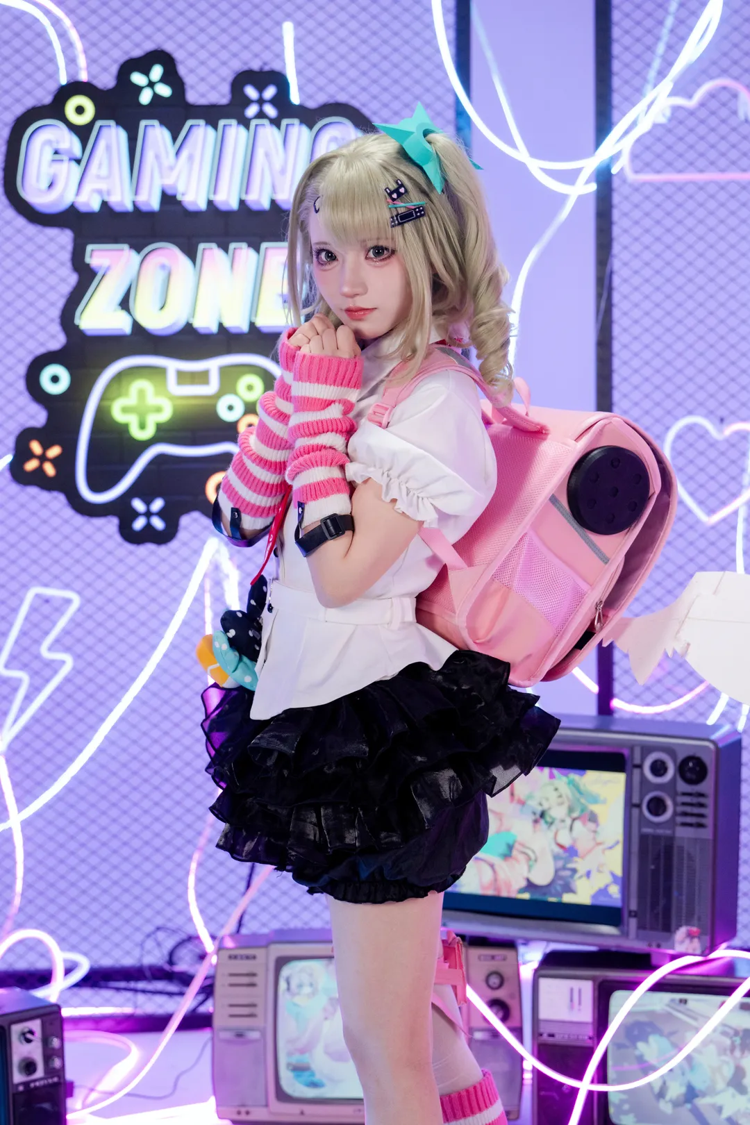 【千夏蕾咪cos】绝区零妄想天使，电玩城里的甜美与叛逆 - 第 8 张