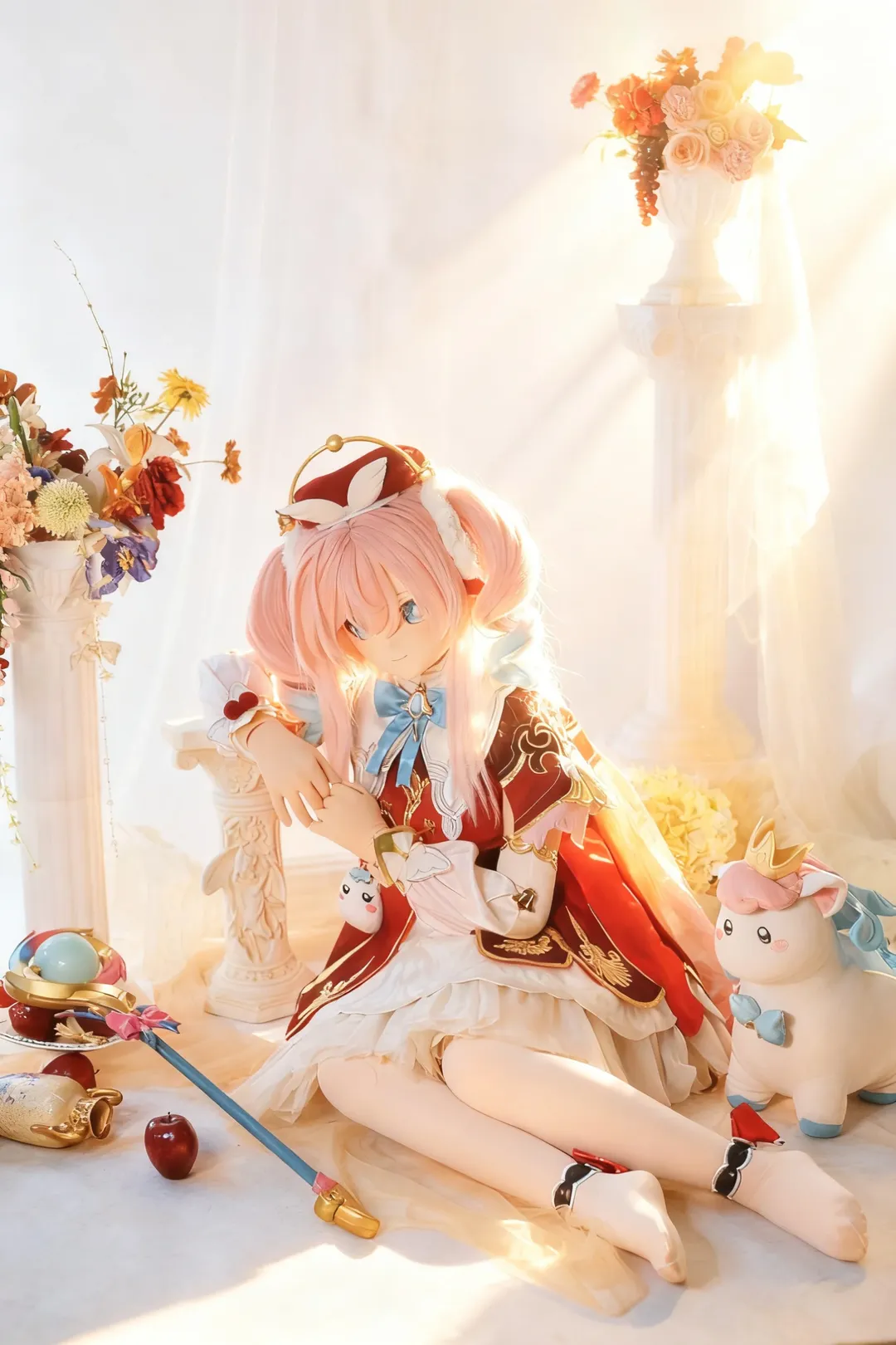 [Honkai: Star Rail cosplay] Red and White Magical Girl Style Kig Style Outfit: Healing Aura Under Light and Shadow - Image 1