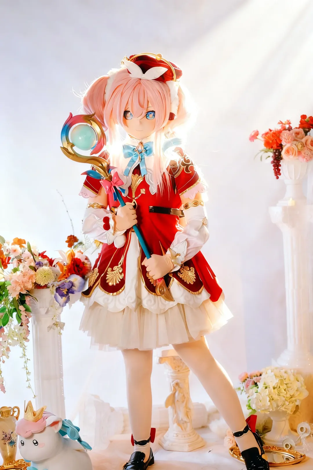 [Honkai: Star Rail cosplay] Red and White Magical Girl Style Kig Style Outfit: Healing Aura Under Light and Shadow - Image 3