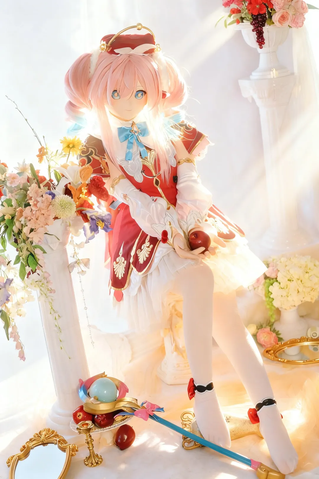 [Honkai: Star Rail cosplay] Red and White Magical Girl Style Kig Style Outfit: Healing Aura Under Light and Shadow - Image 4