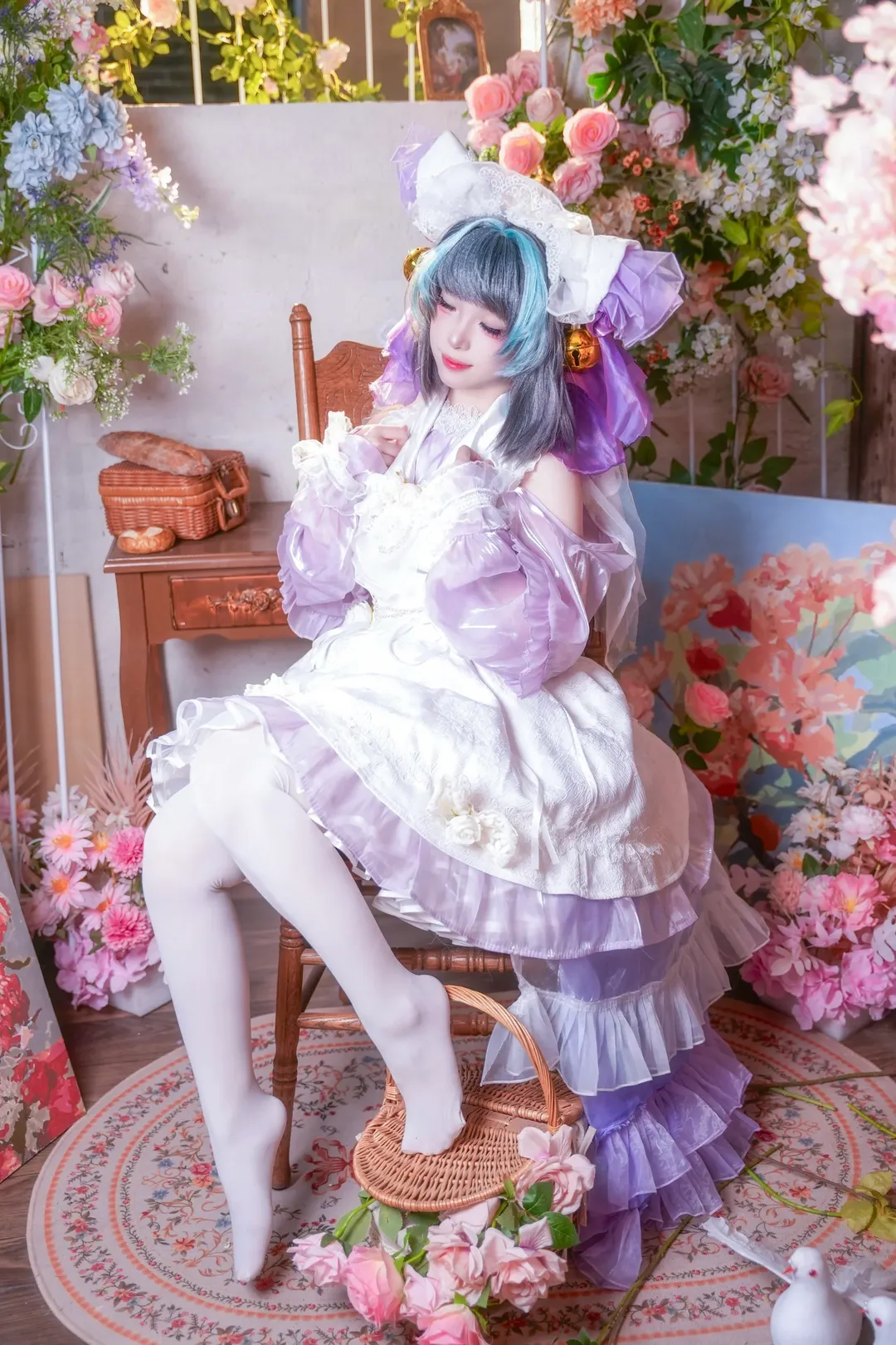 【柴郡cos】碧蓝航线里的梦幻紫花洋装 - 第 2 张