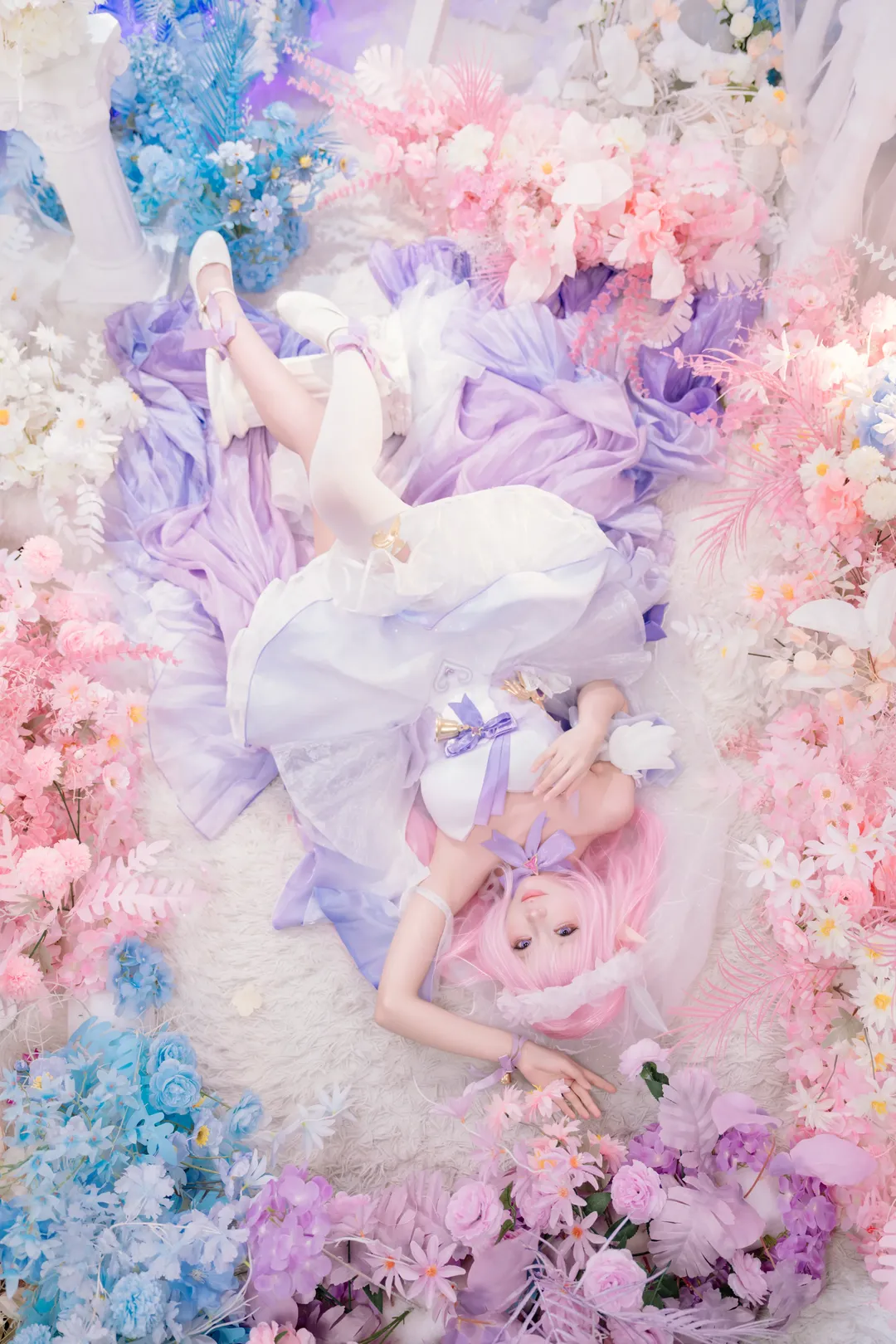 【爱莉希雅cos】崩坏3花间颂歌，坠入粉紫浪漫 - 第 2 张