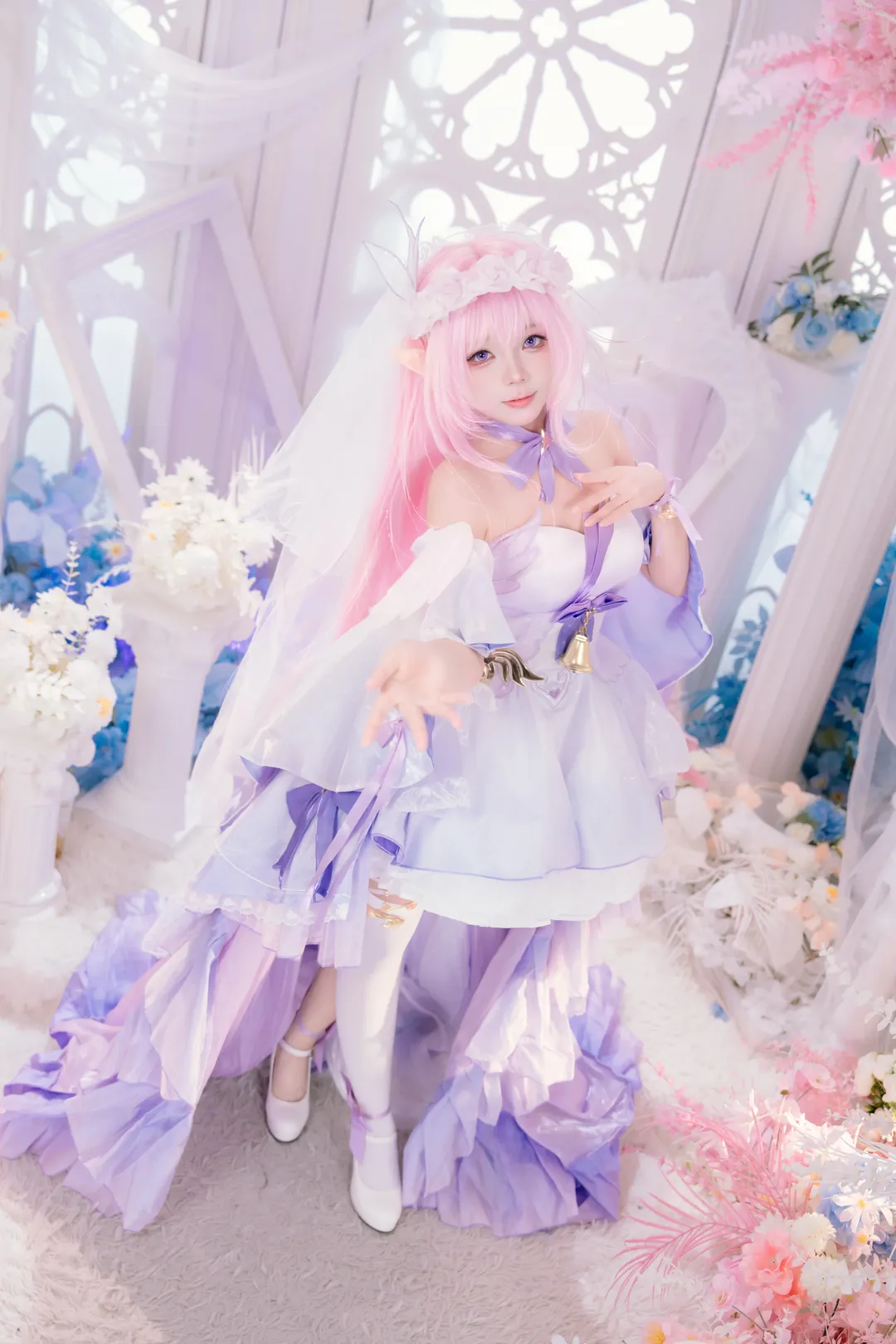 【爱莉希雅cos】崩坏3花间颂歌，坠入粉紫浪漫 - 第 5 张