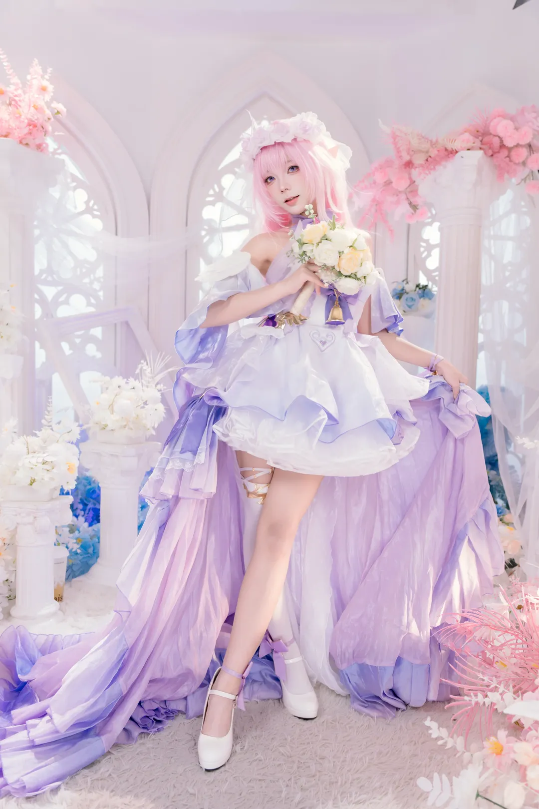 【爱莉希雅cos】崩坏3花间颂歌，坠入粉紫浪漫