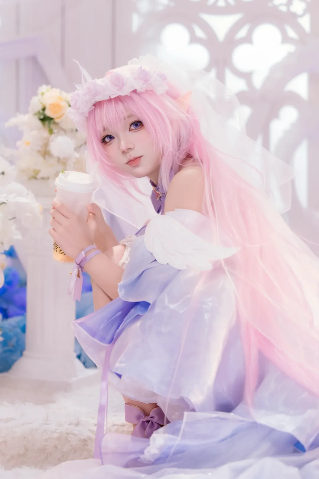 【爱莉希雅cos】崩坏3花间颂歌，坠入粉紫浪漫 - 第 7 张