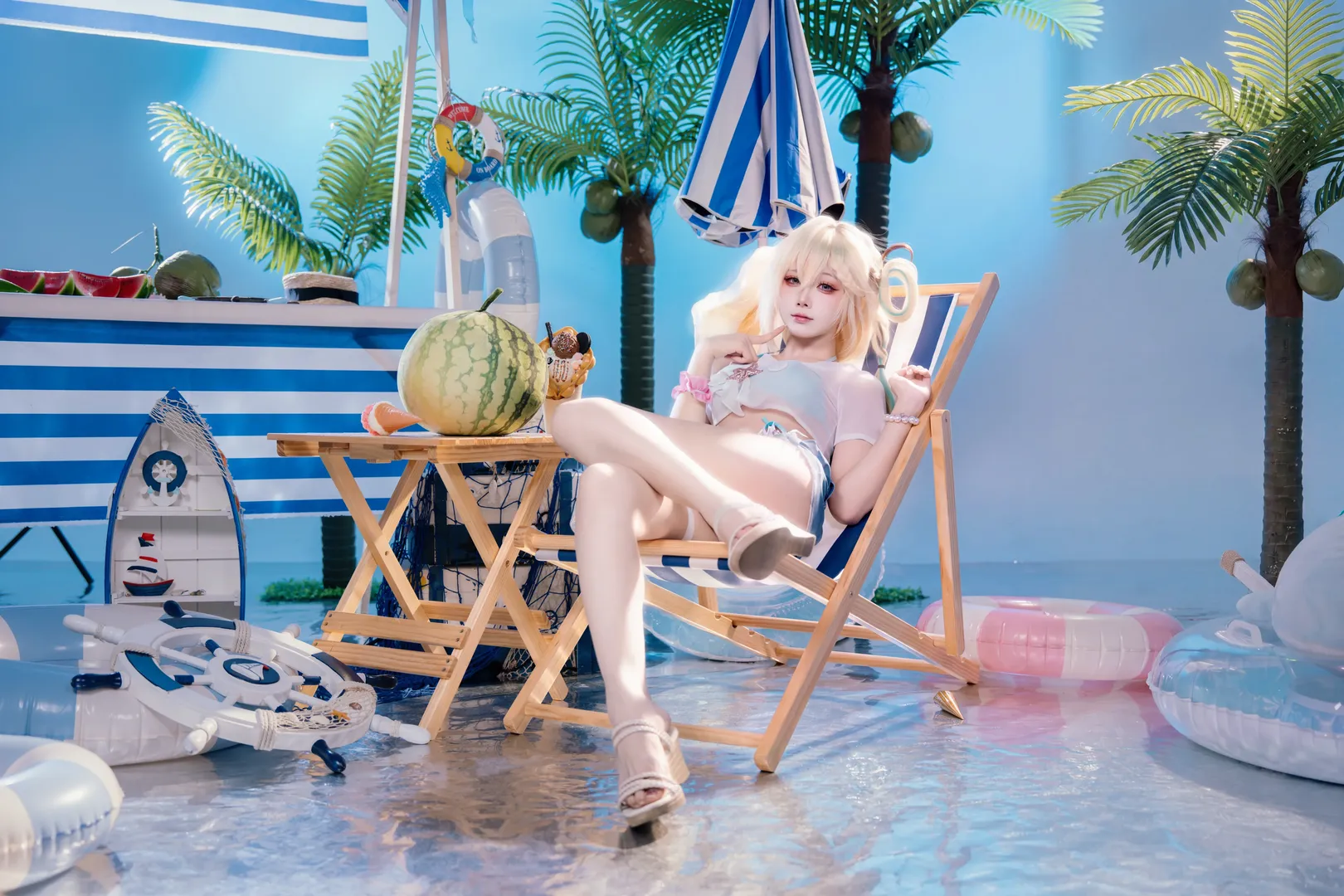 [Lynae cosplay] Wuthering Waves: Summer swimsuit Cosplay photoshoot Sharing - Image 4
