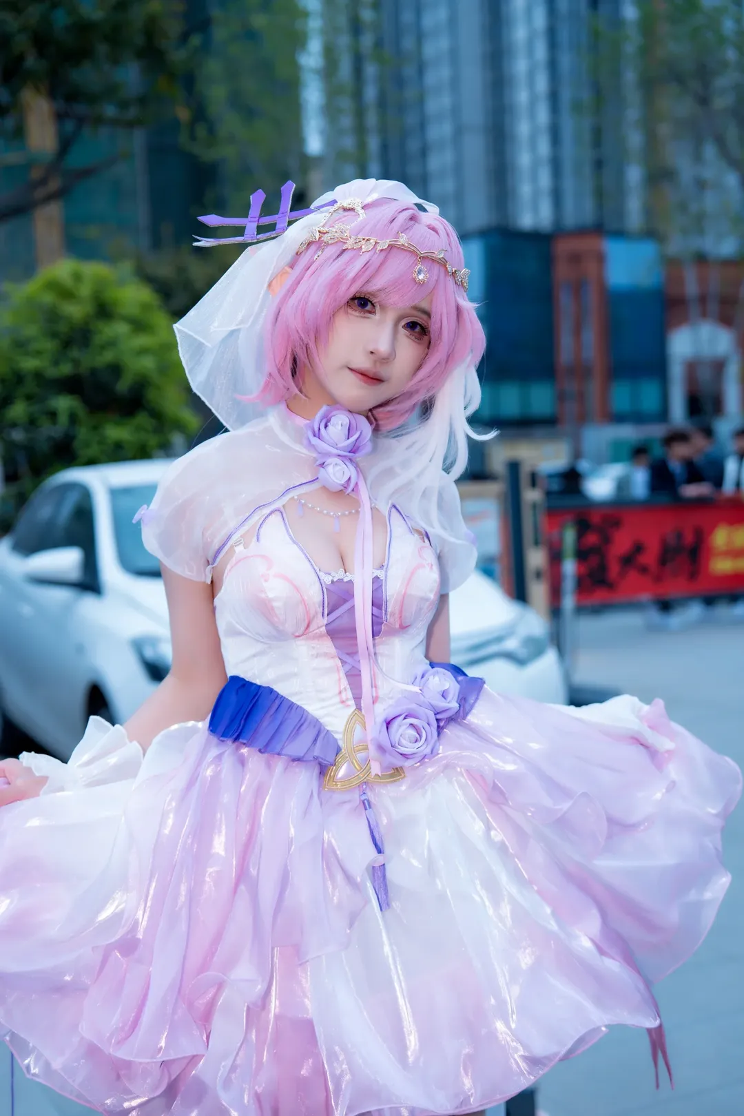 【愛莉希雅cos】崩壞三粉色婚紗造型分享 - 第 1 張