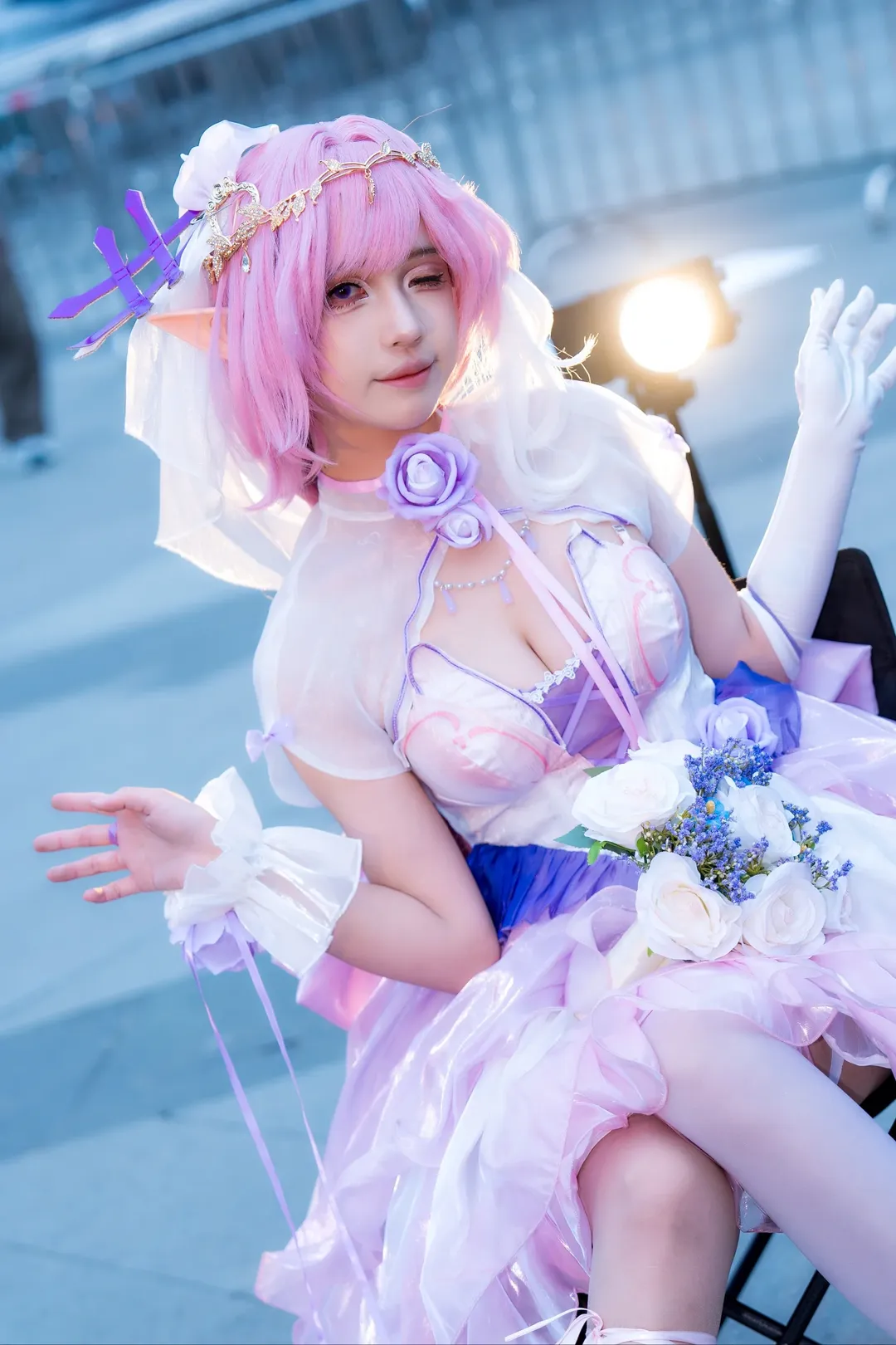 【愛莉希雅cos】崩壞三粉色婚紗造型分享 - 第 3 張