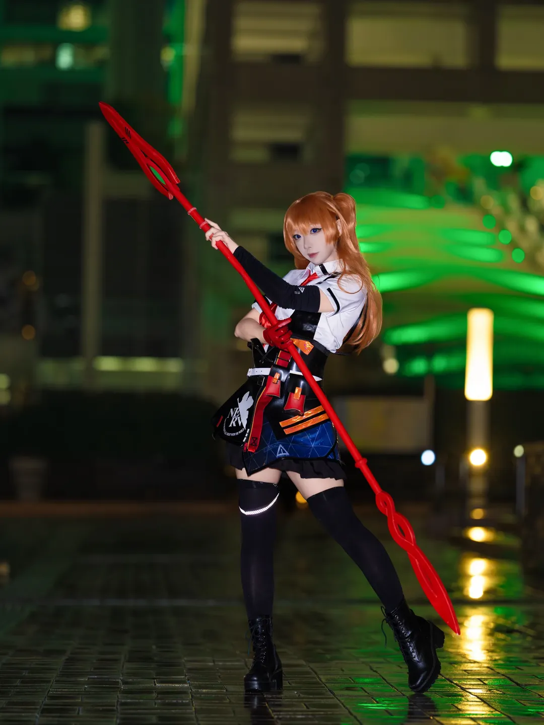 【明日香cos】新世紀福音戰士臺場夜拍，化身女武神