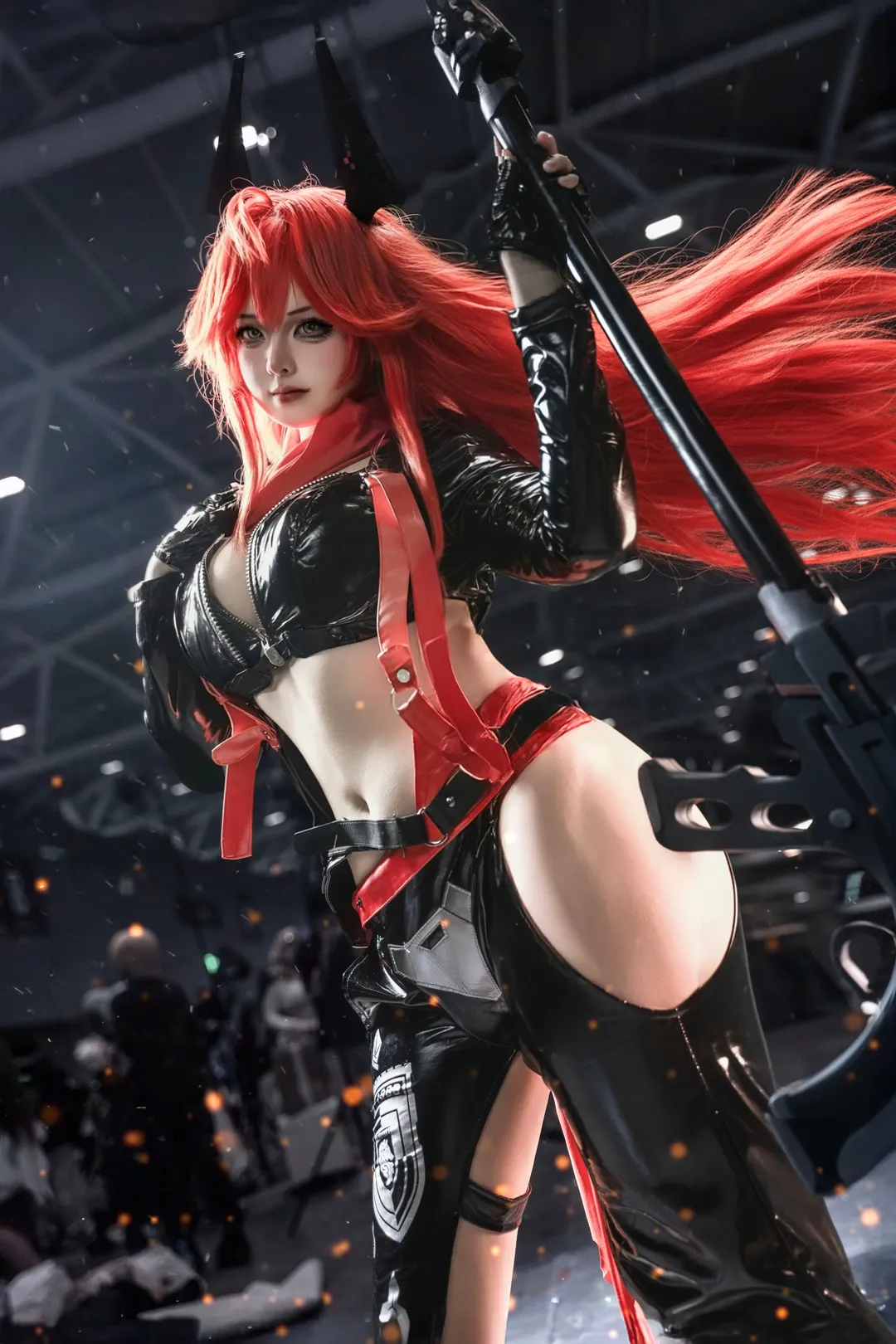 【小红帽cos】胜利女神nikke 手持巨枪的漫展拍摄 - 第 2 张