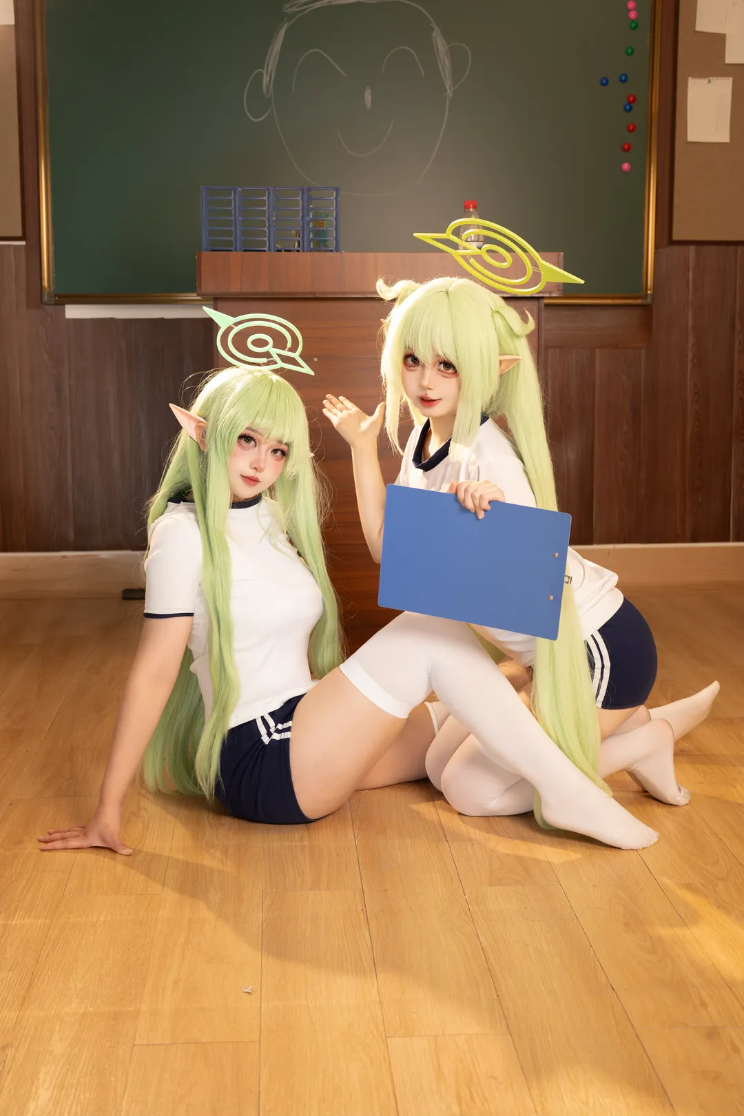 【橘光橘望cos】蔚蓝档案铁道双子的体操服双人搭档 - 第 1 张
