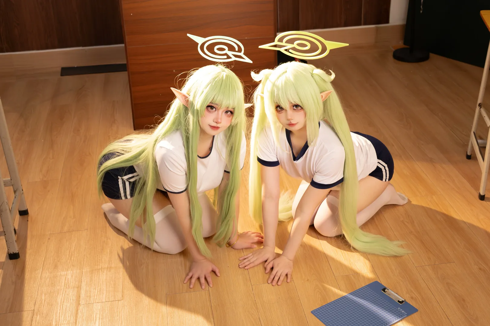 【橘光橘望cos】蔚蓝档案铁道双子的体操服双人搭档 - 第 2 张