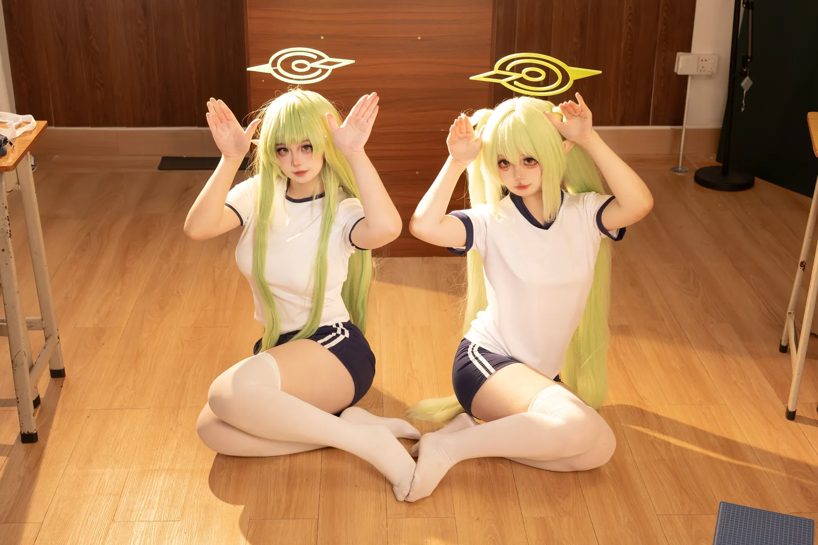 【橘光橘望cos】蔚蓝档案铁道双子的体操服双人搭档