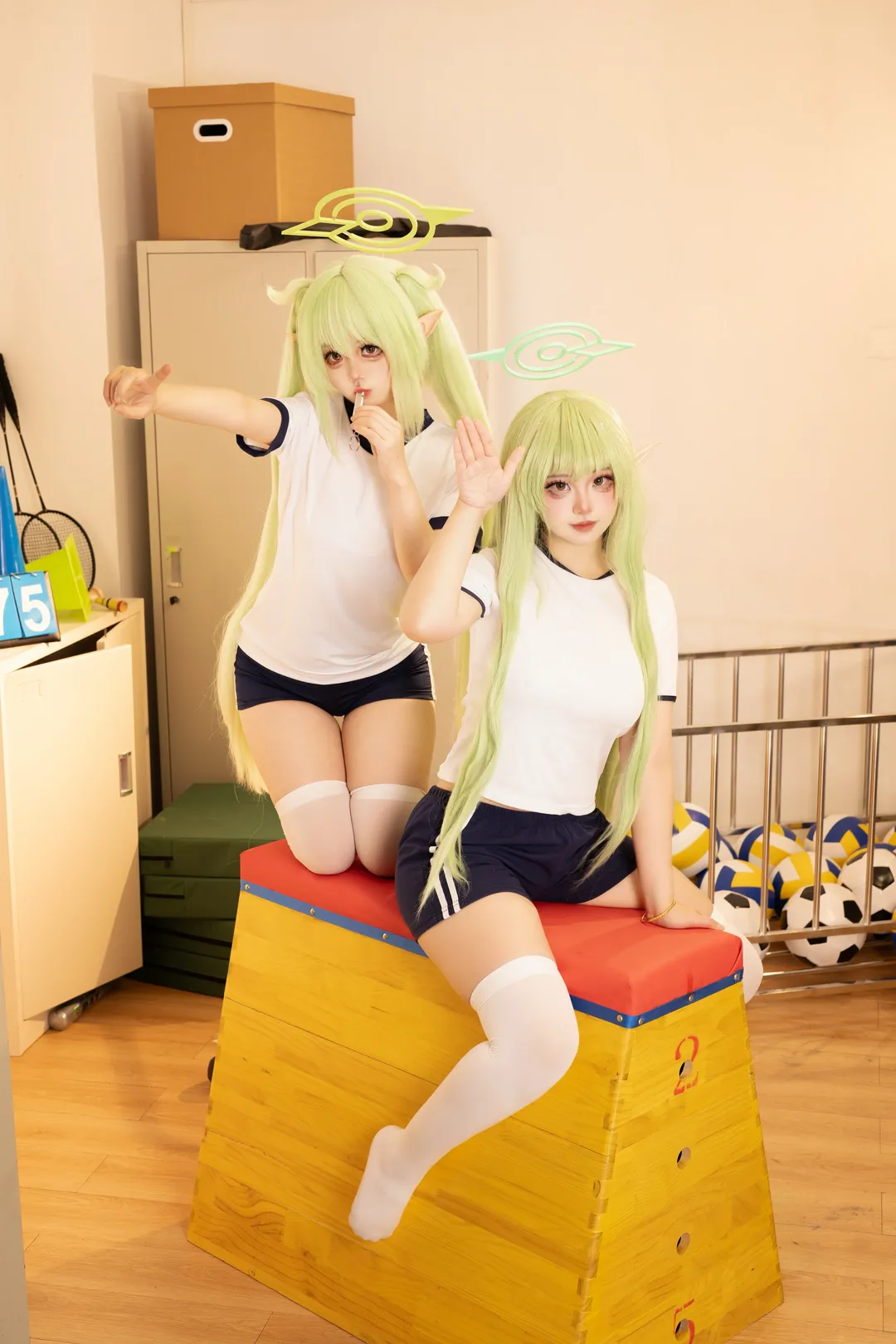 【橘光橘望cos】蔚蓝档案里的体操服铁道双子