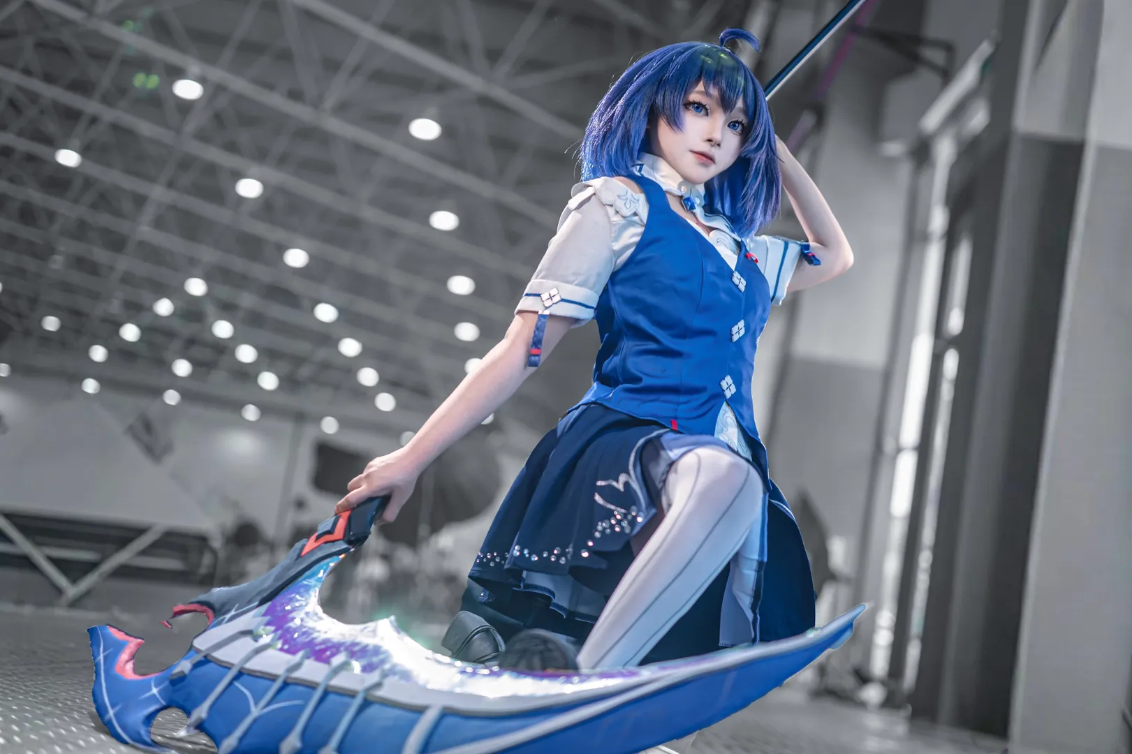 【希儿cos】崩坏三绀海之忆，蓝白色调的造型分享 - 第 3 张