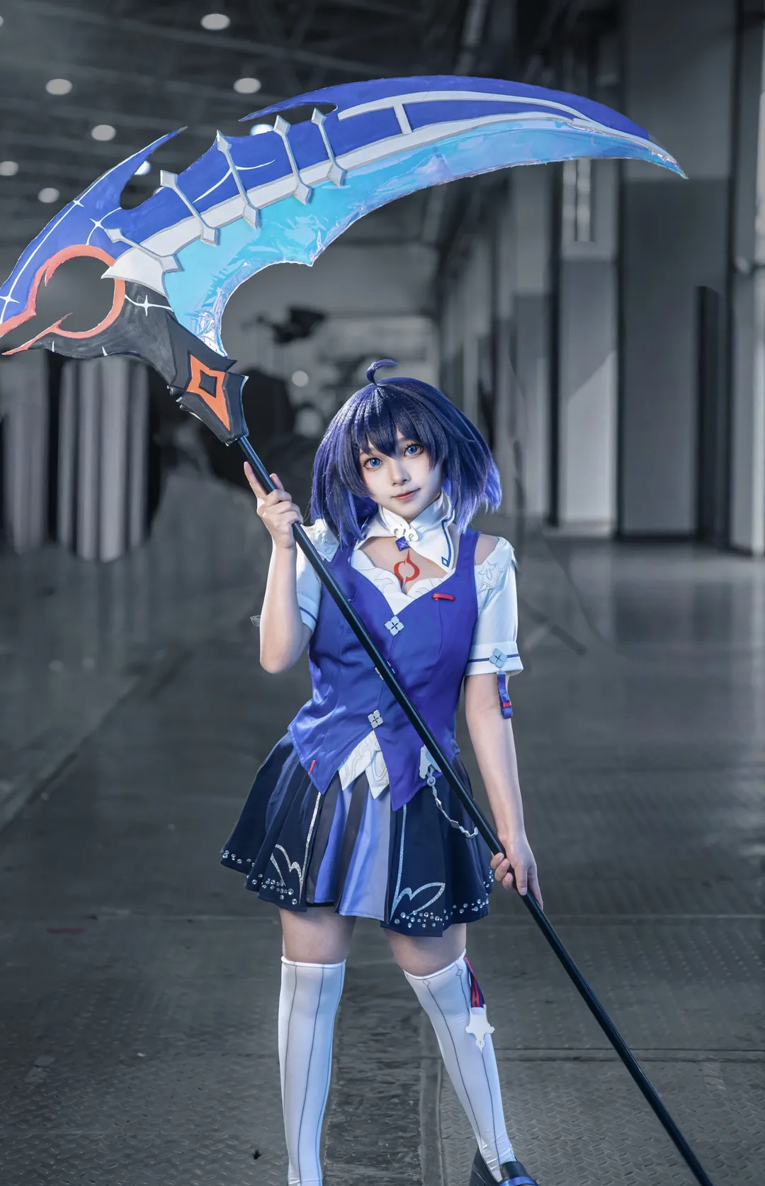 【希儿cos】崩坏三绀海之忆，蓝白色调的造型分享 - 第 4 张