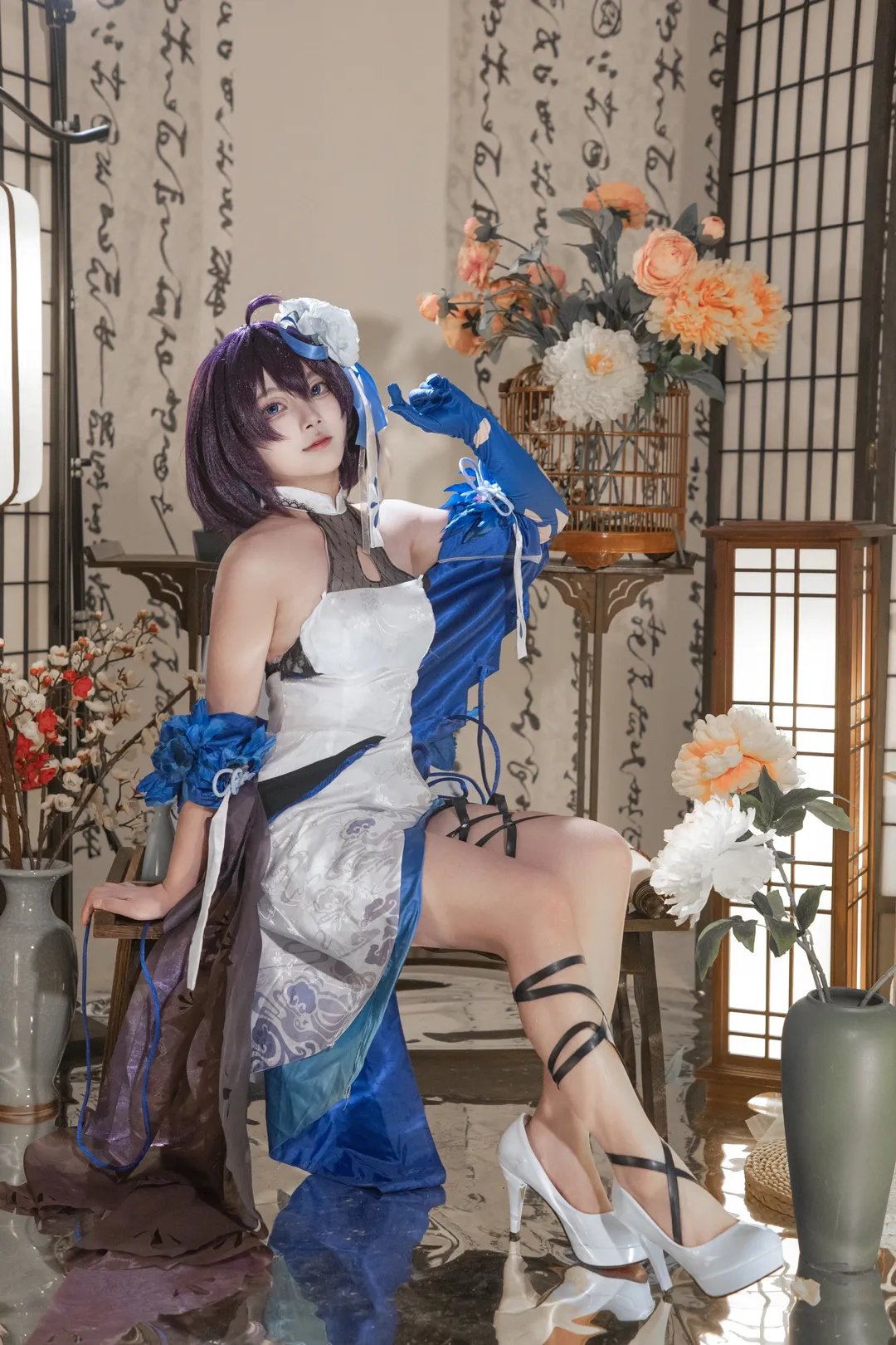 【希儿cos】崩坏三墨染镜华古典造型完美还原