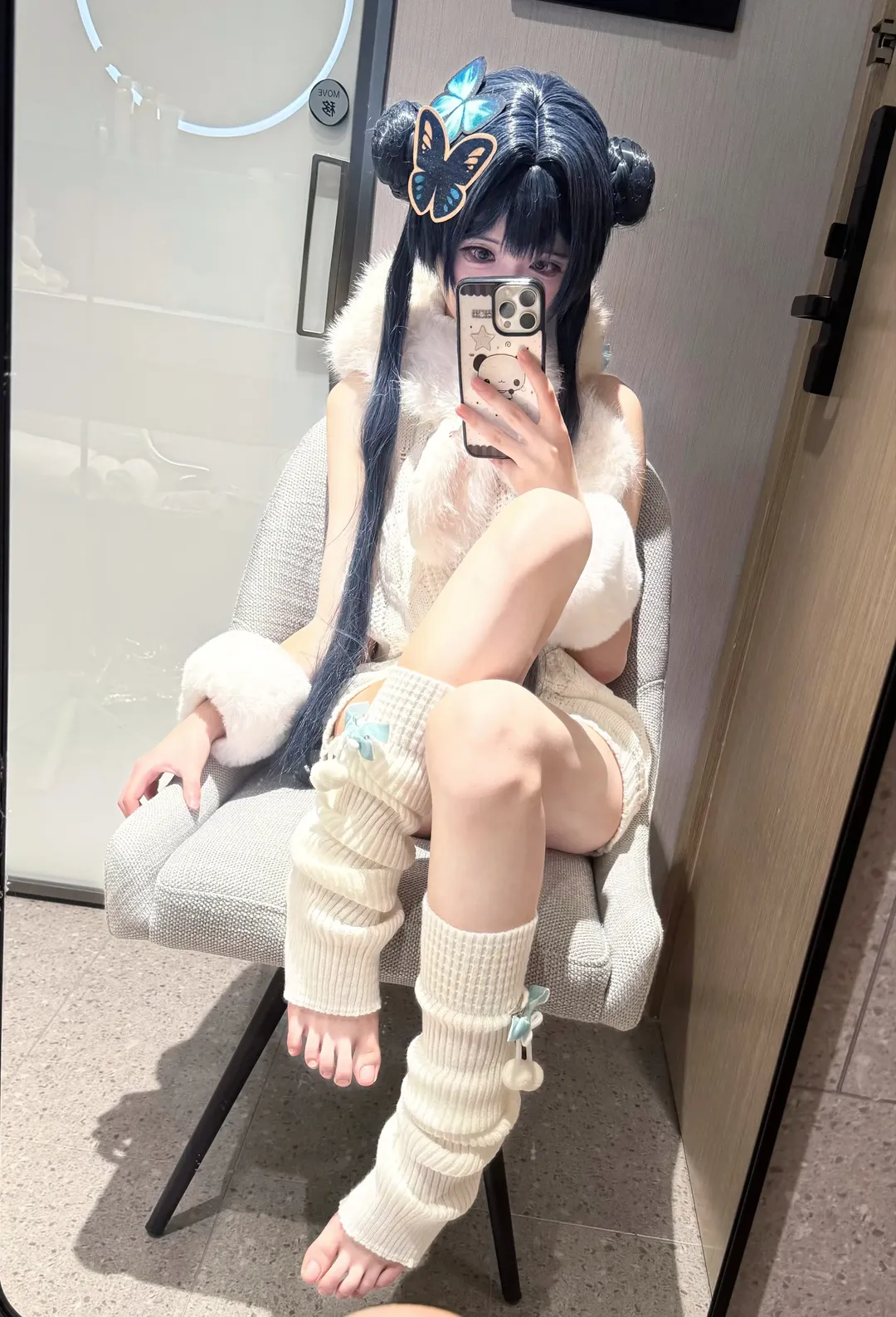 【龙华妃咲cos】蔚蓝档案同人毛衣猫耳套装的穿搭分享 - 第 1 张