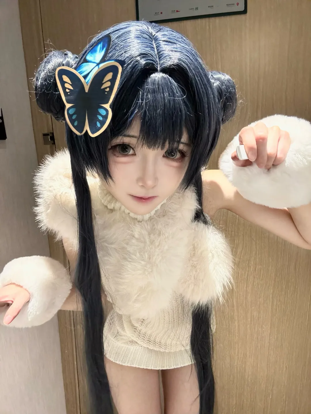 【龙华妃咲cos】蔚蓝档案同人毛衣猫耳套装的穿搭分享 - 第 2 张